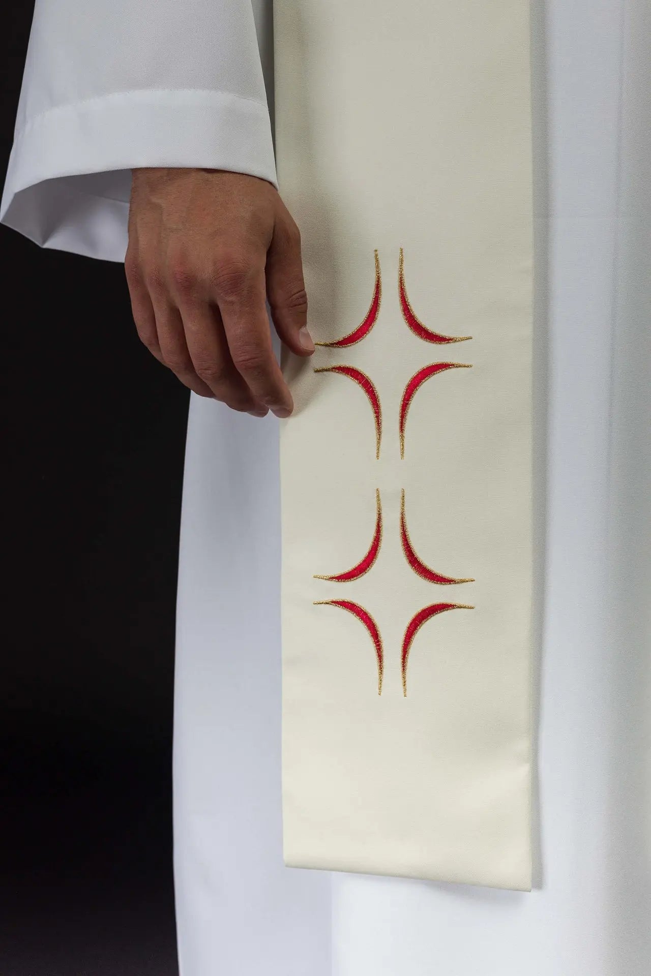 Priest's stole with embroidery of the Cross and Lamb