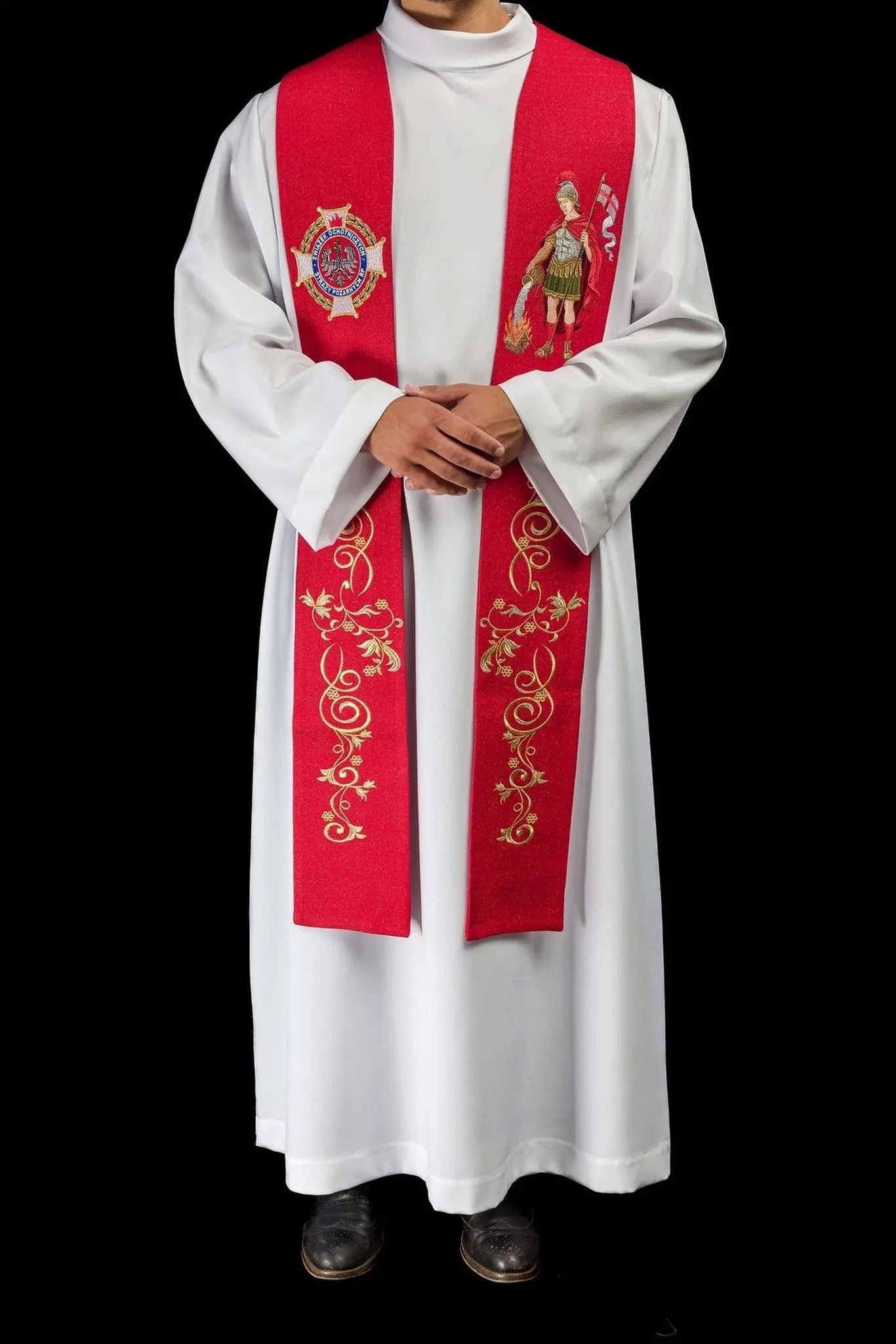 Richly Embroidered Stole with the Image of St. Florian