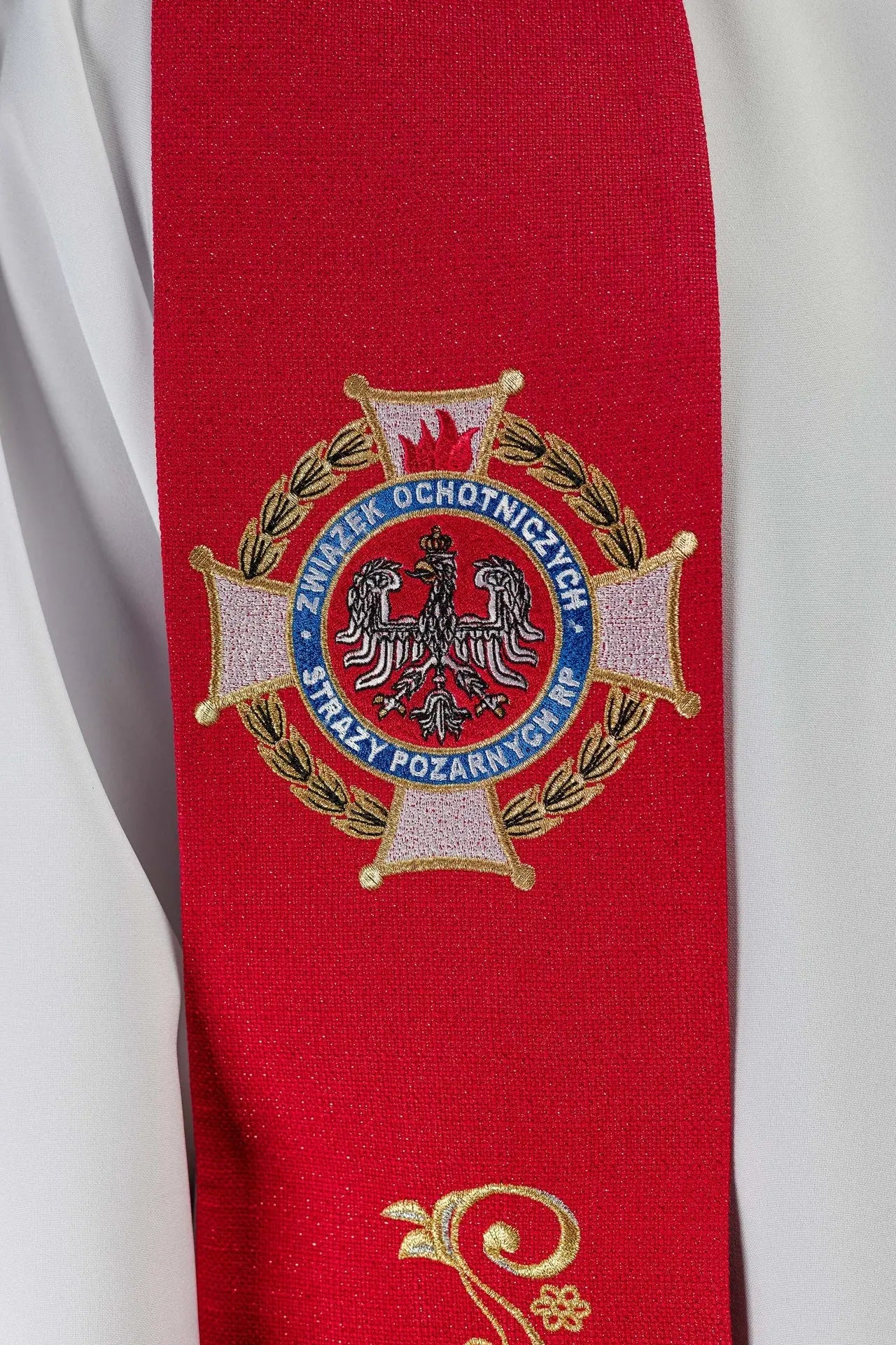 Richly Embroidered Stole with the Image of St. Florian