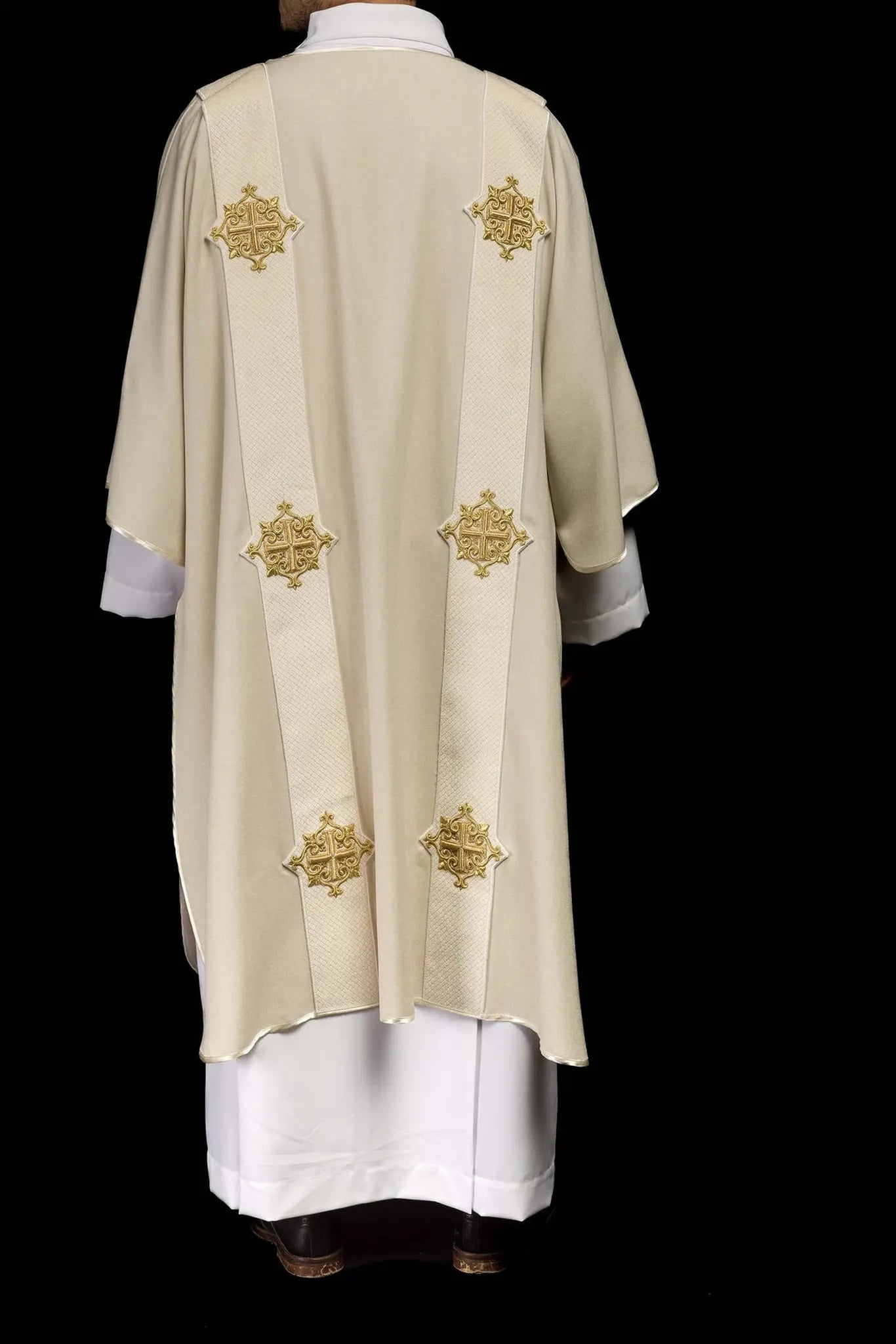 Ecru Dalmatic with Velvet Bands and Cross Symbols