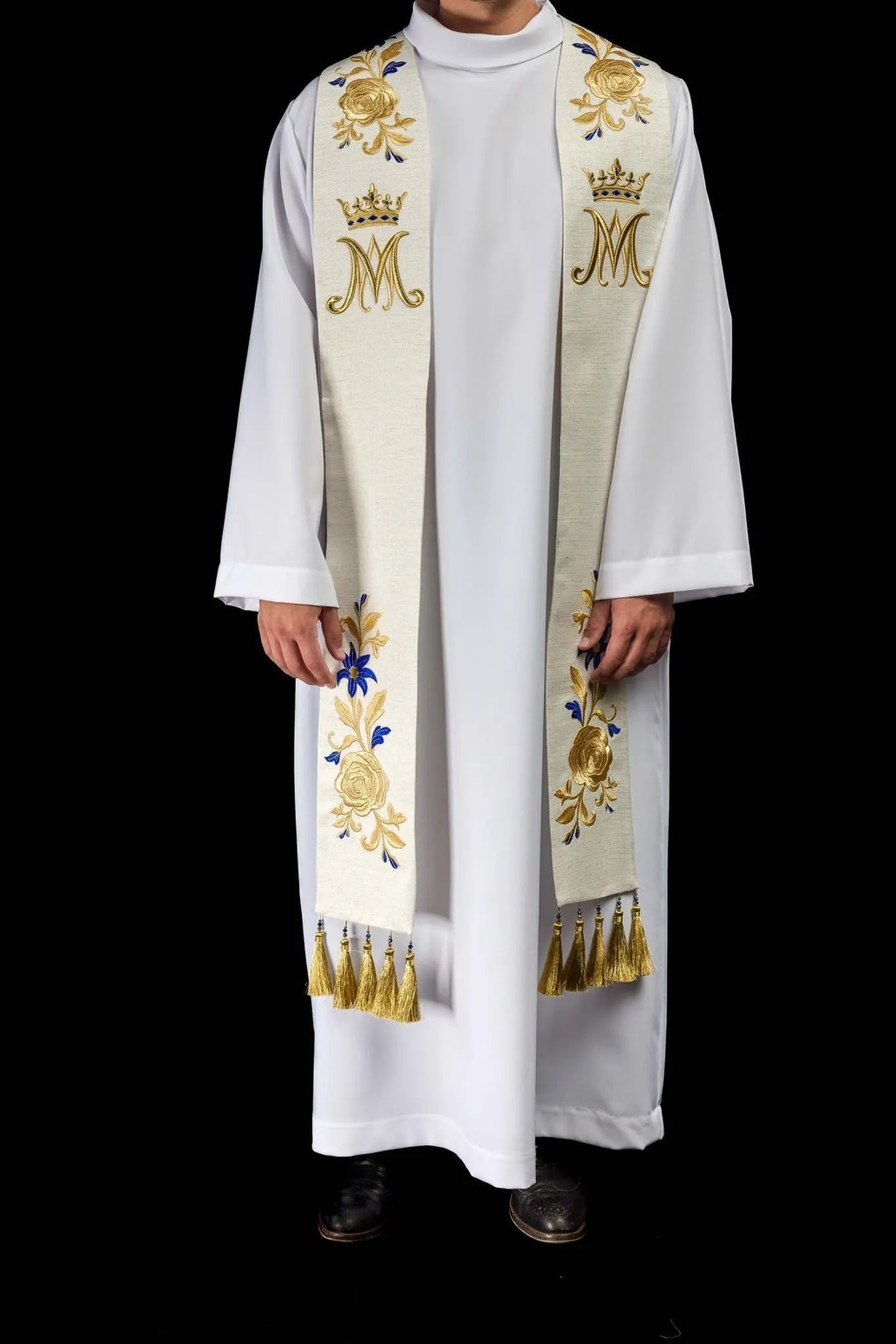 Embroidered Stole with Marian Symbol