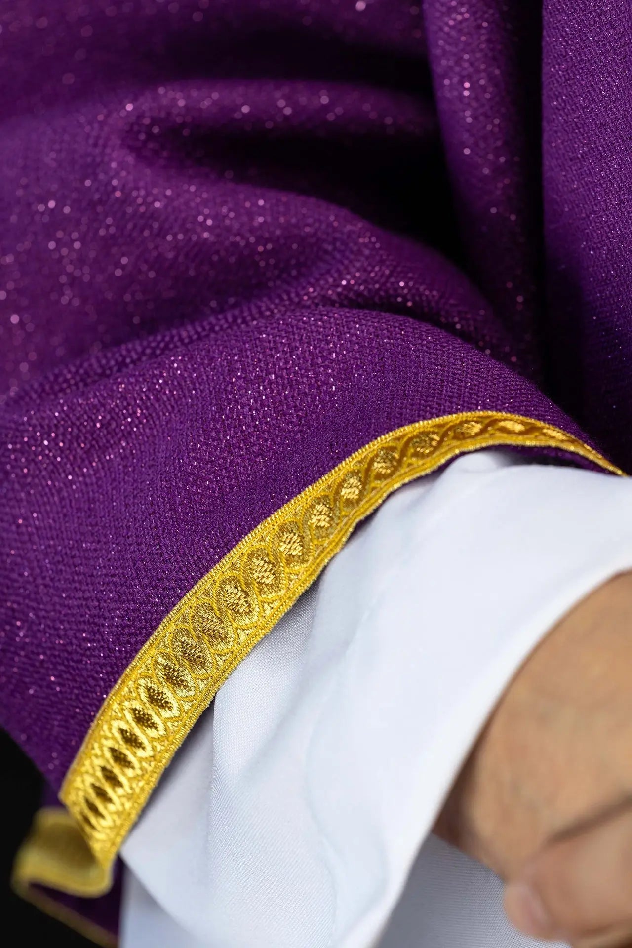 Purple Chasuble Set with Embroidered Orphrey