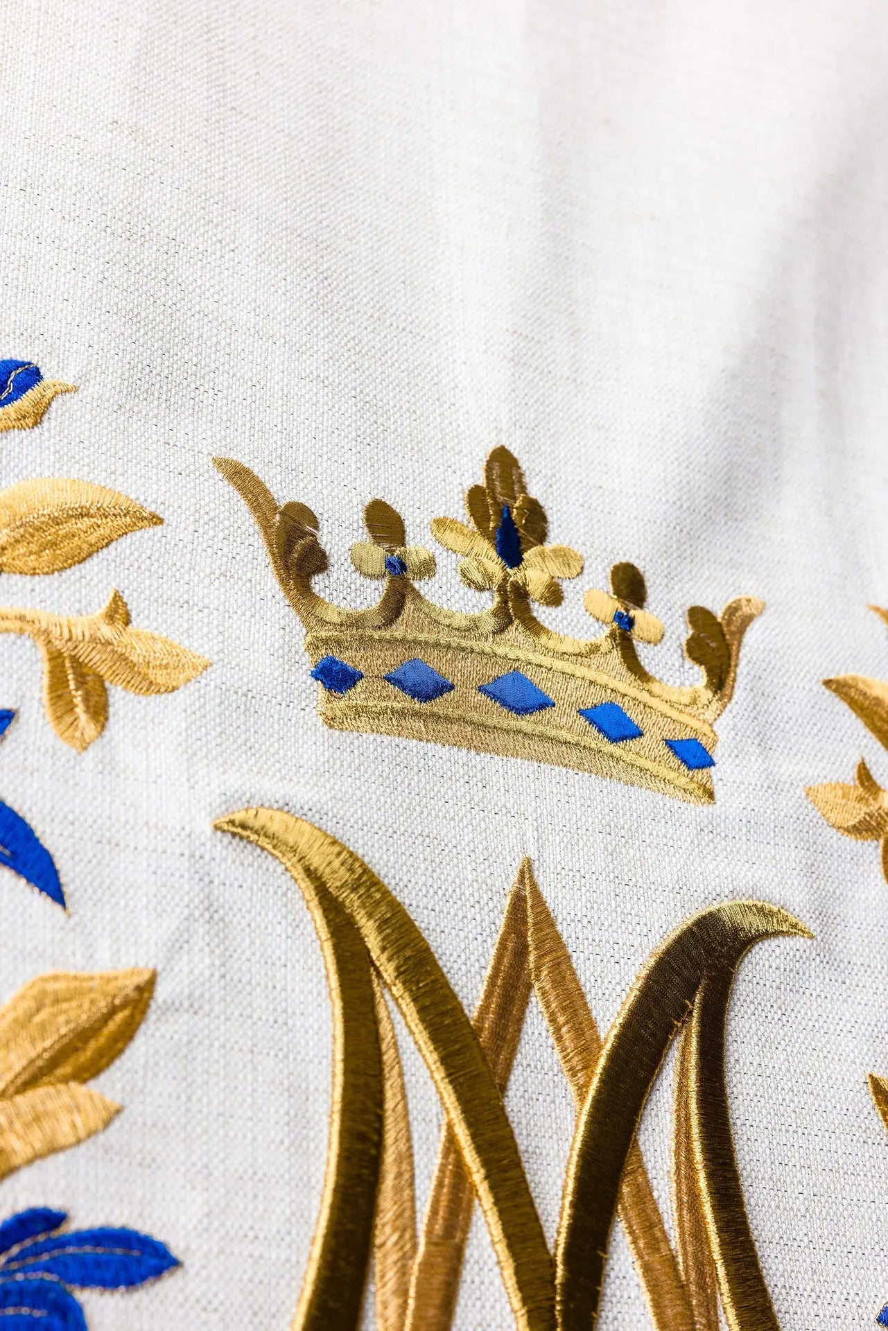 Marian Lectern Cover with Embroidered Crowned Monogram