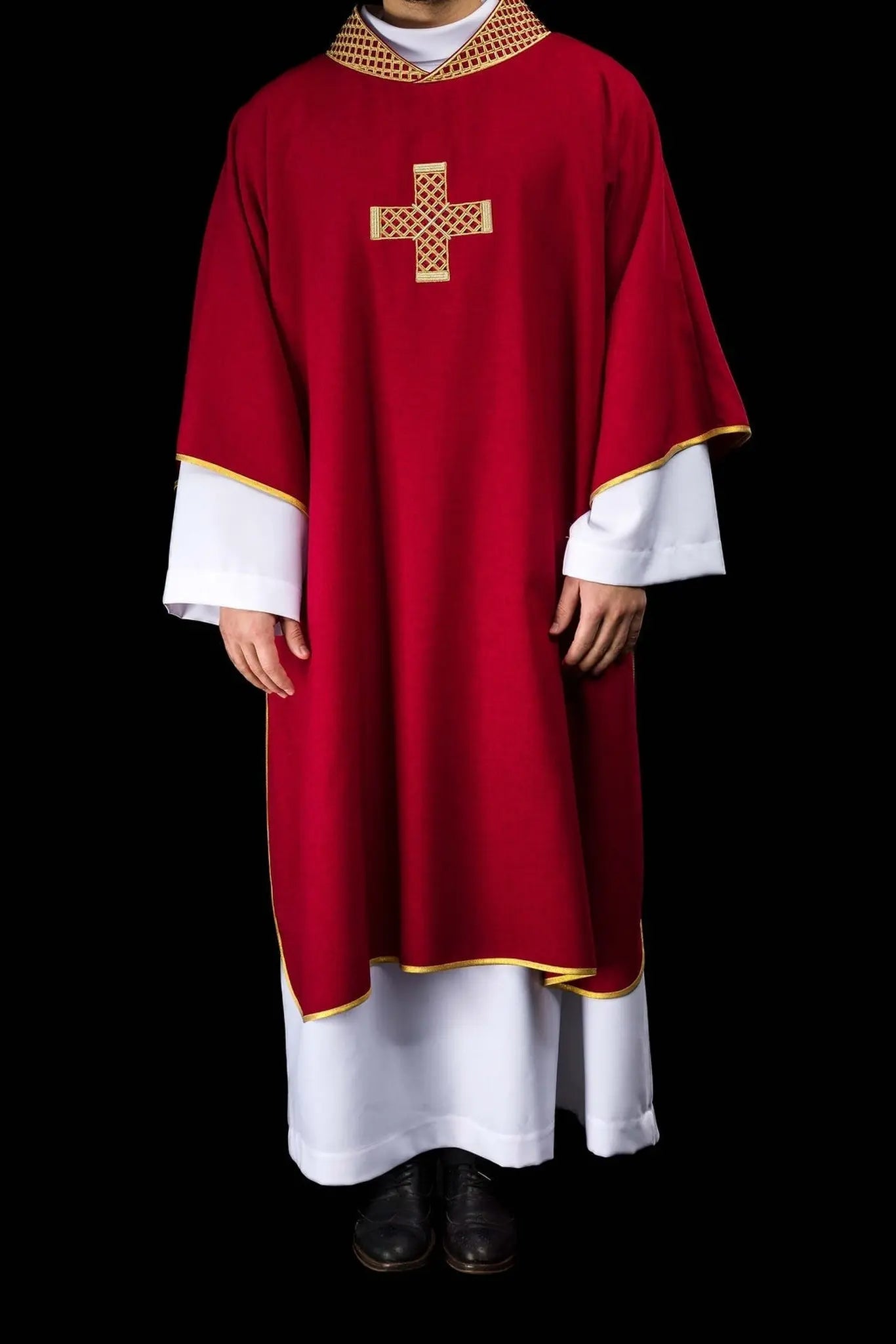 Red Dalmatic with Gold Cross Embroidery