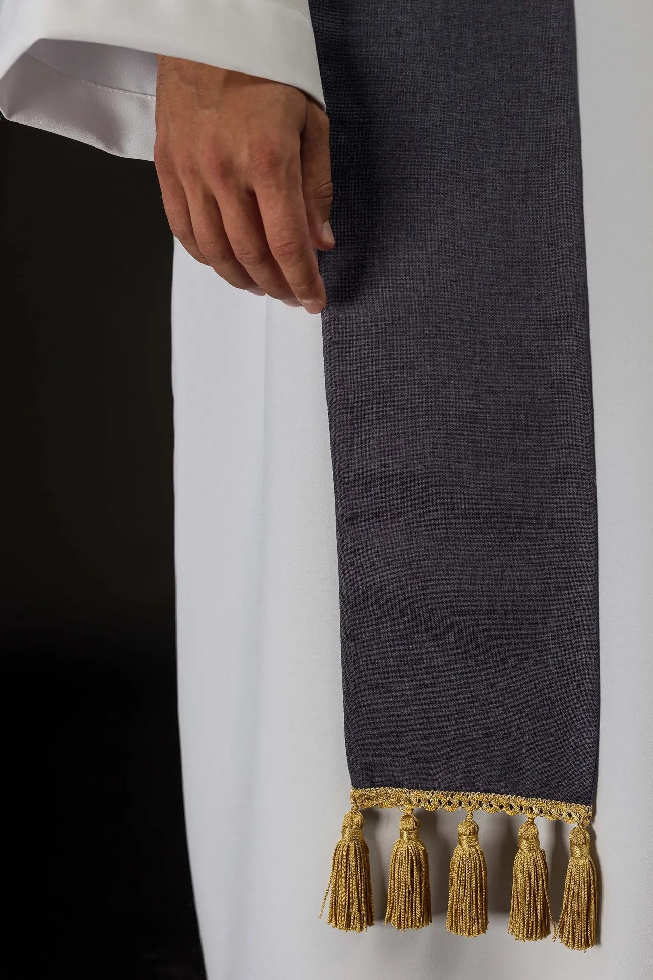 Purple Embroidered Stole with IHS Motif
