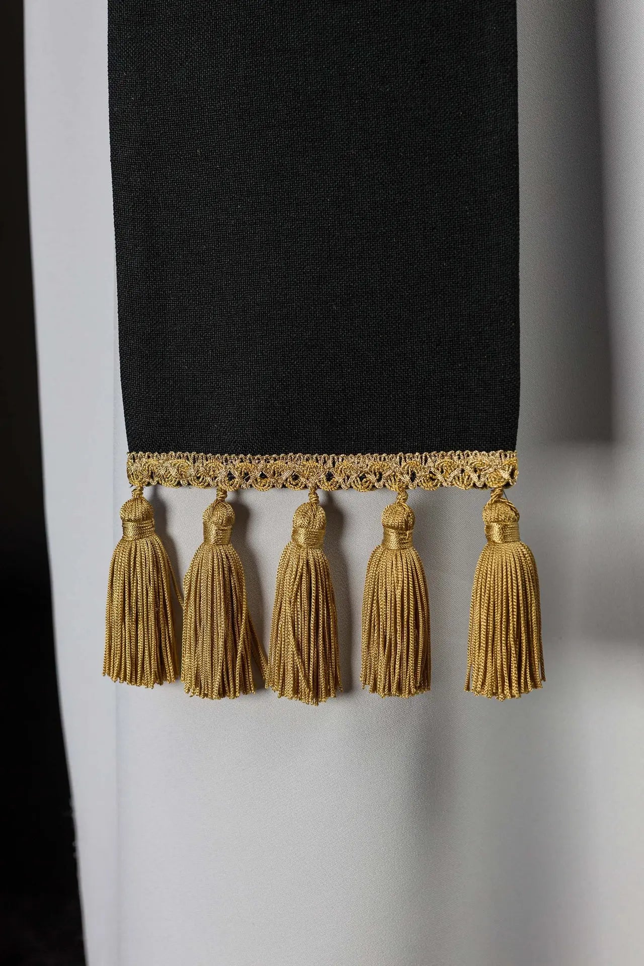Black Embroidered Stole with IHS Motif