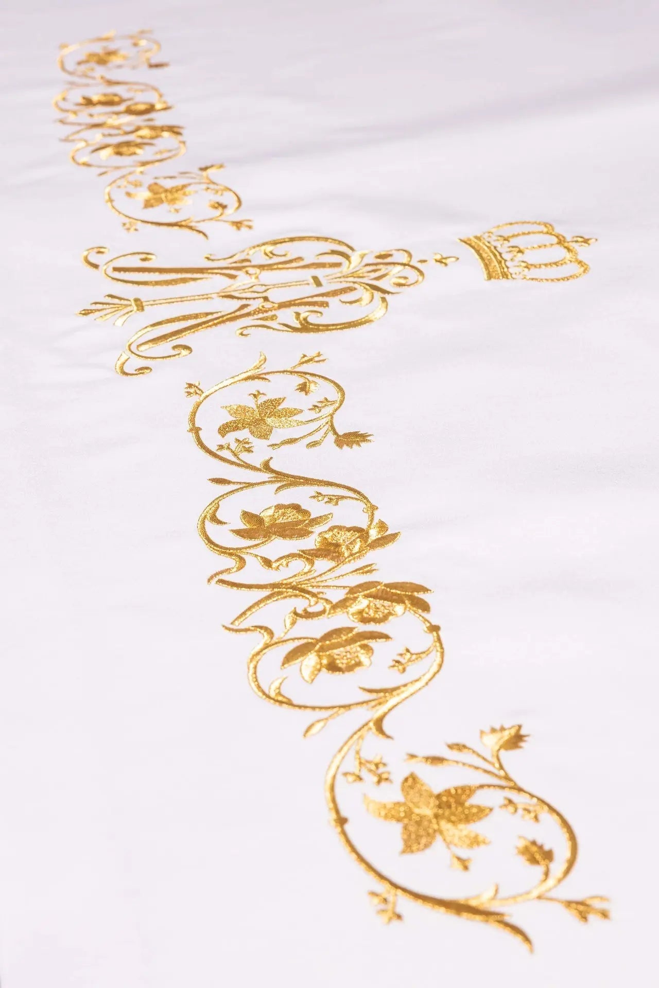 Altar Cloth with Gold Marian Monogram Embroidery