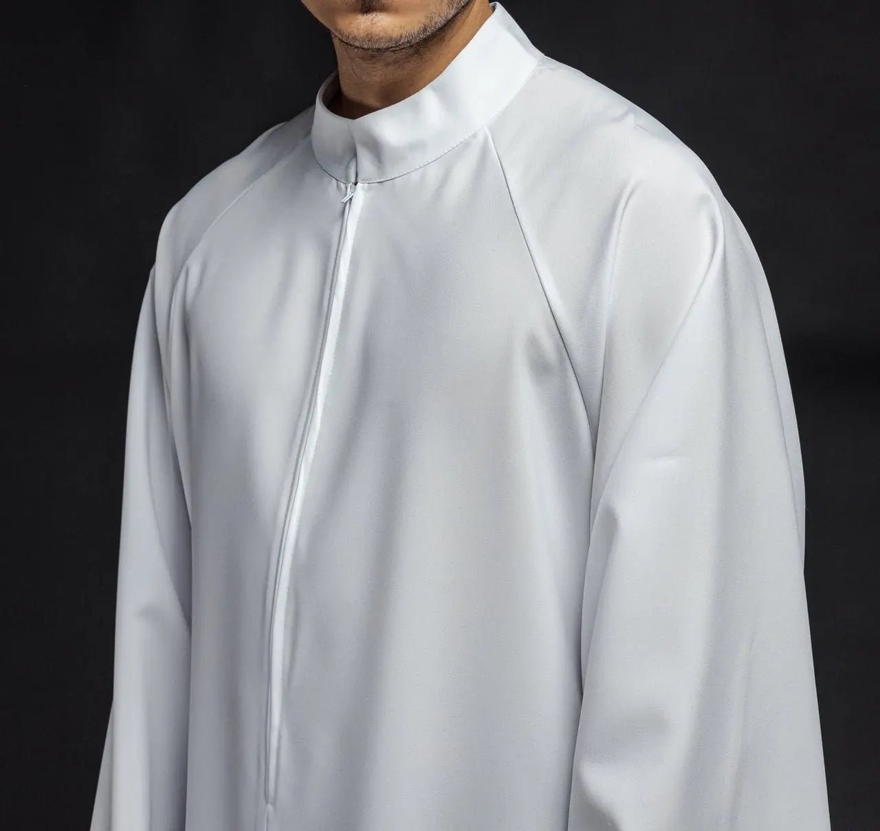 Robe de prêtre à fermeture éclair devant Blanc