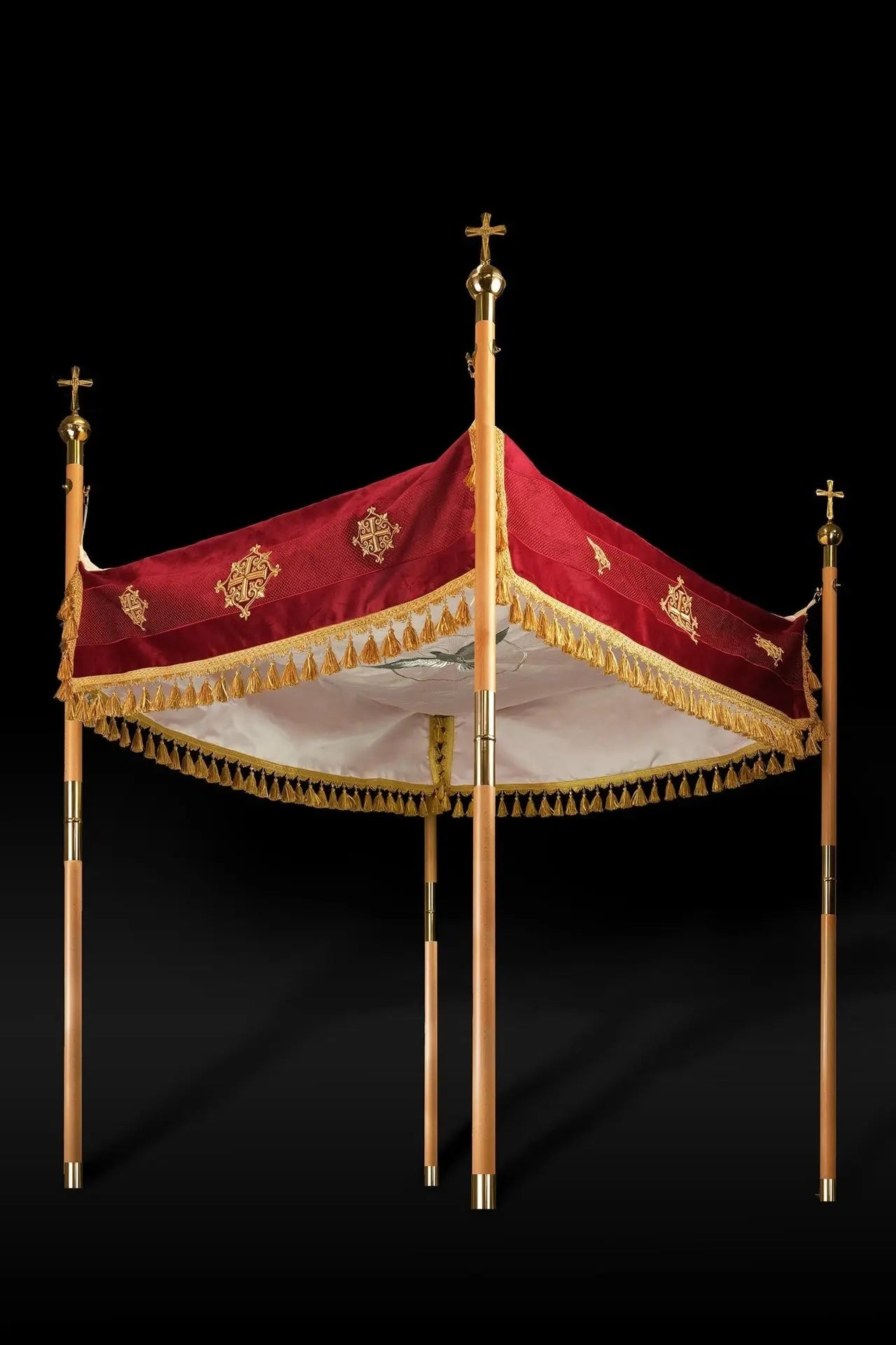 Ciborium brodé en velours bordeaux