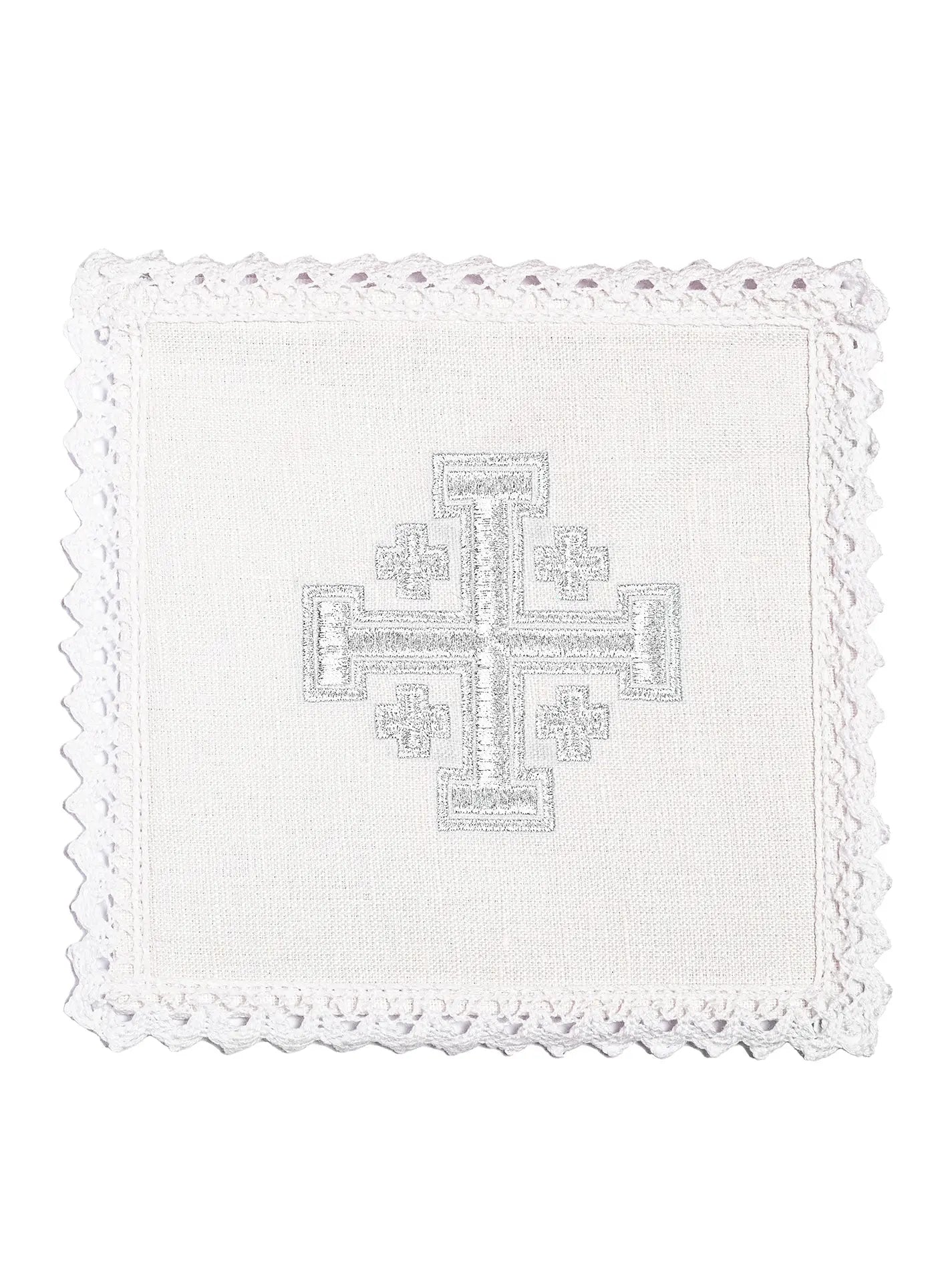 Linen chalice linen embroidered Jerusalem cross