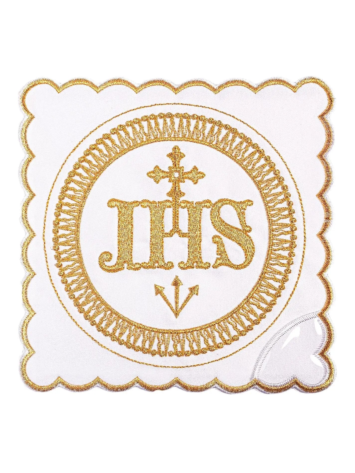 Lin de calice brodé en or IHS