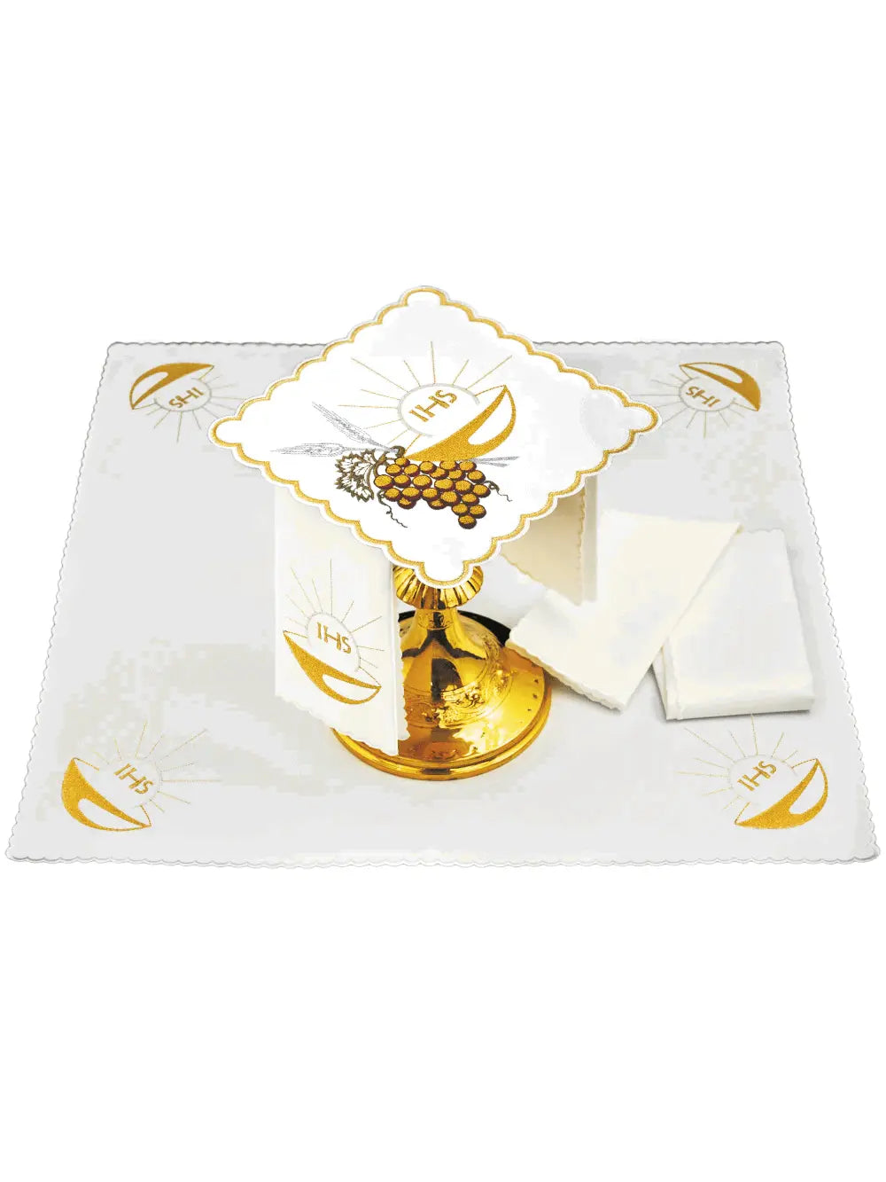 Linen chalice linen with embroidery of the Eucharistic chalice