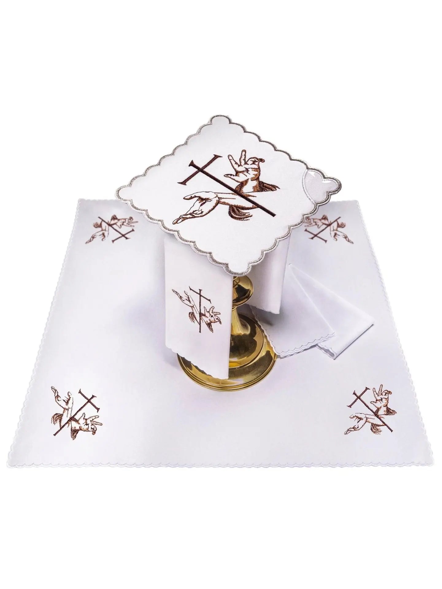 Linge de calice avec symbole franciscain