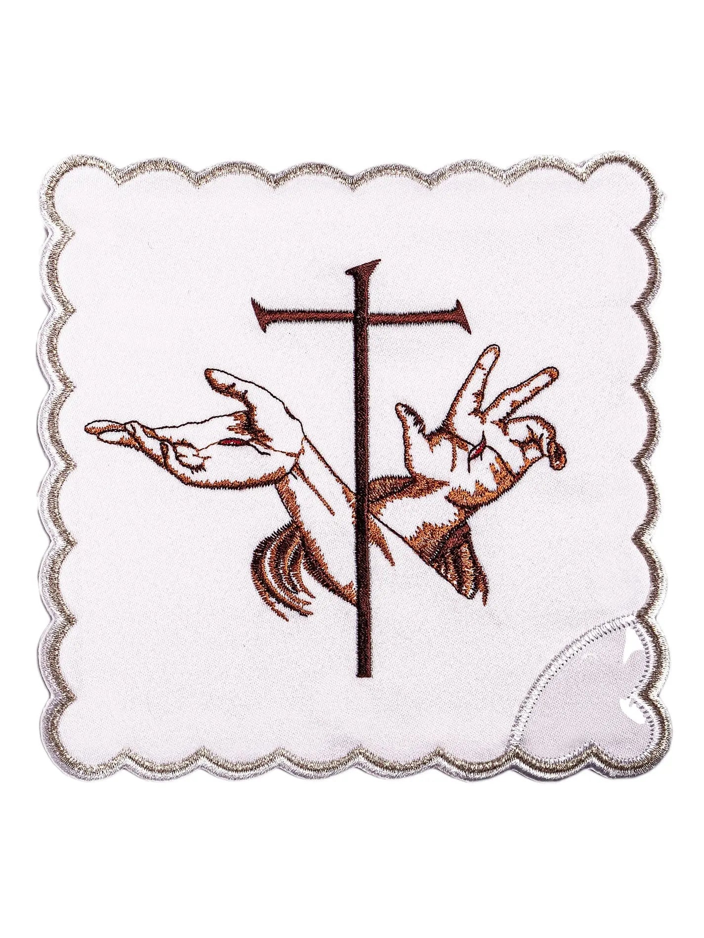 Linge de calice avec symbole franciscain