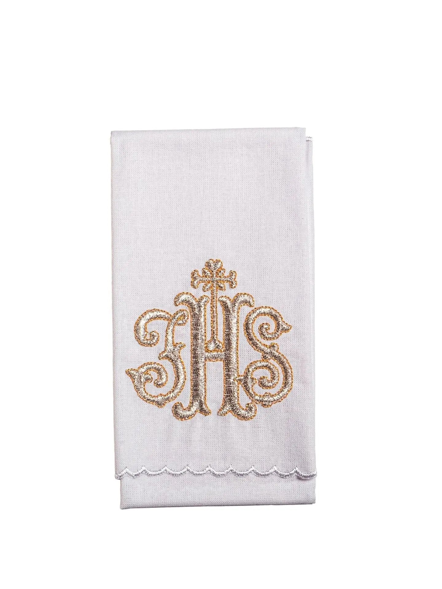 Embroidered Chalice Linen Set Gold IHS Motif