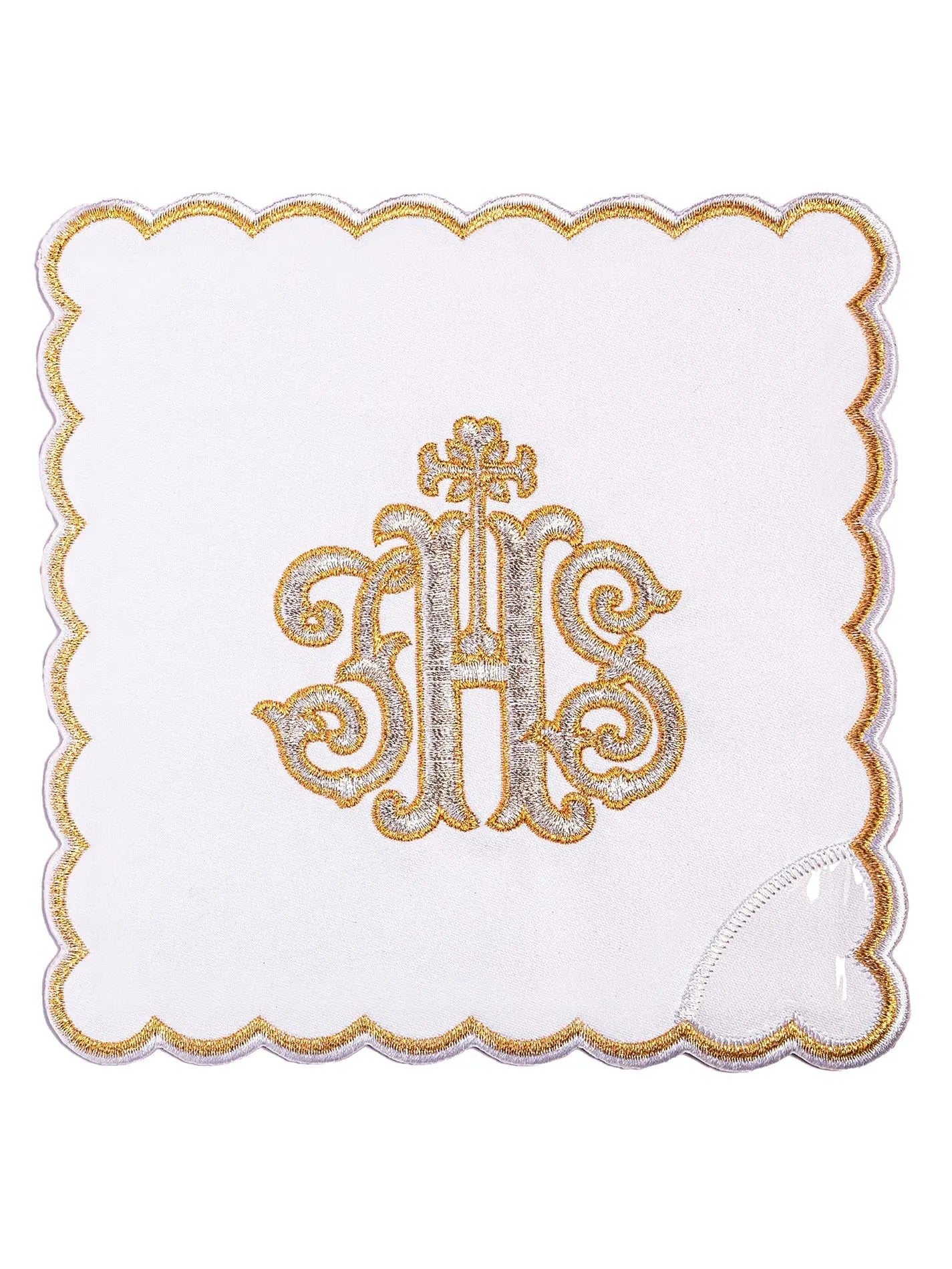Embroidered Chalice Linen Set Gold IHS Motif