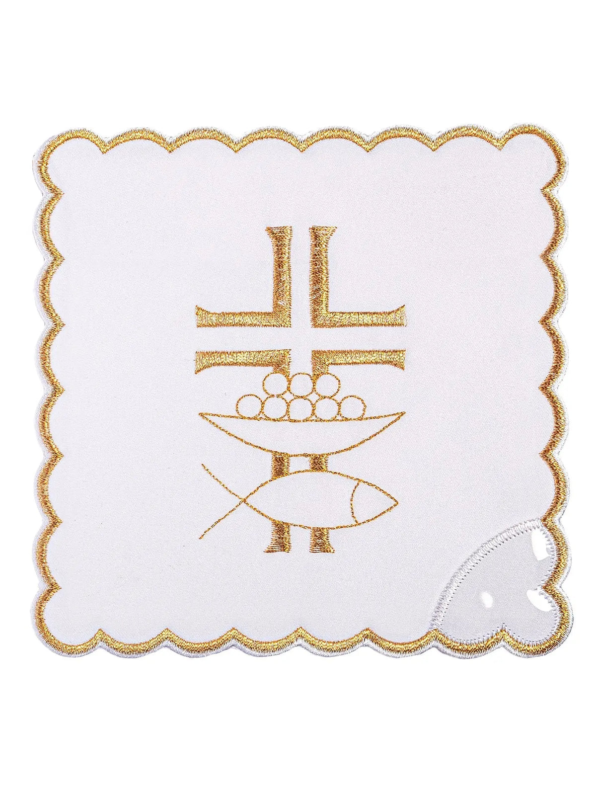 Embroidered Chalice Linen Set: Gold Eucharistic Cross