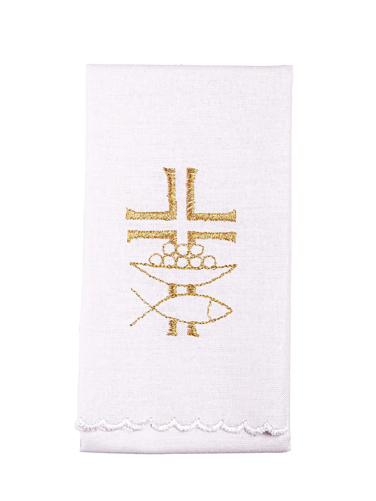 Embroidered Chalice Linen Set: Gold Eucharistic Cross