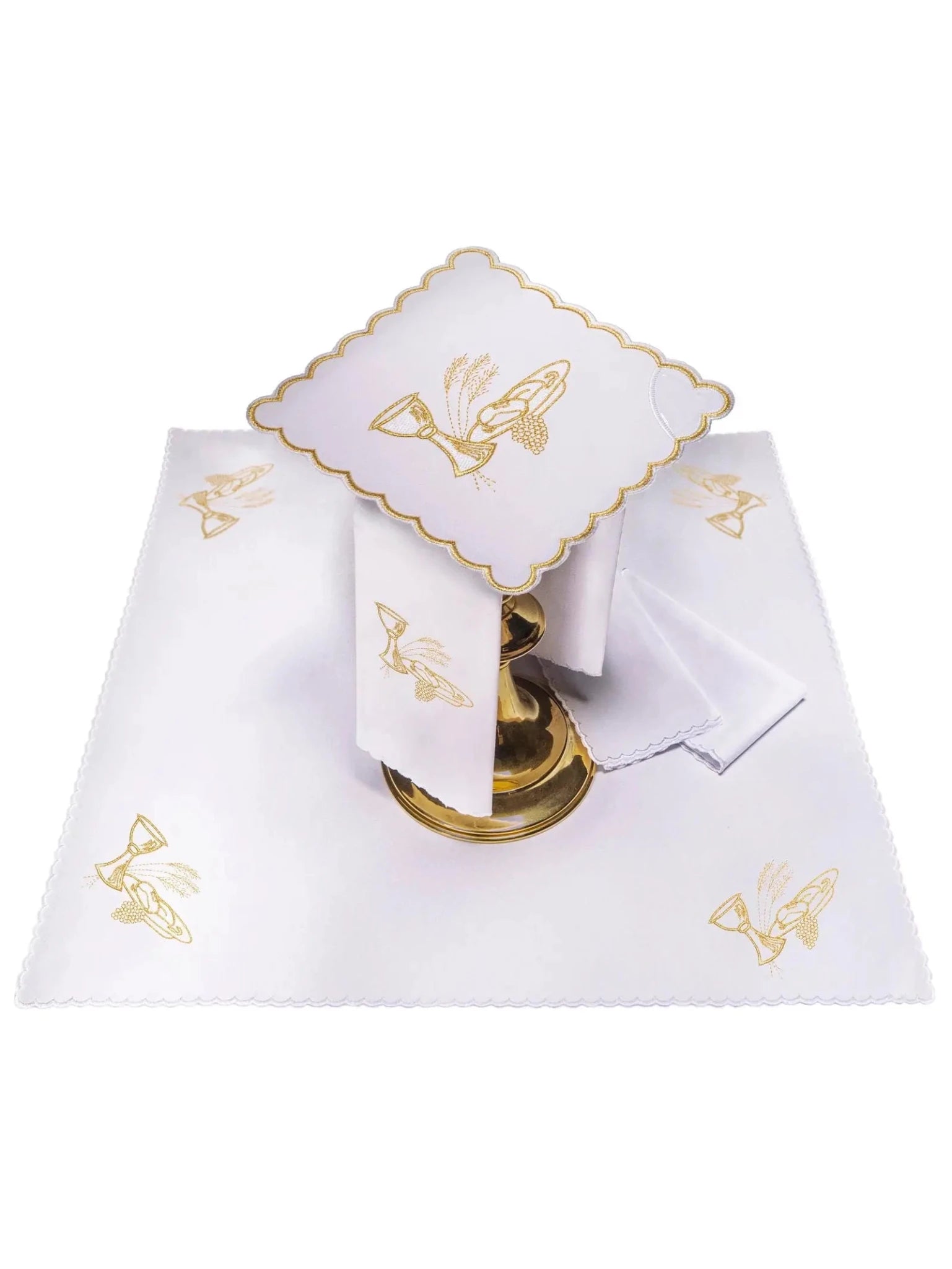 Chalice linen embroidered with Eucharistic motif - HAFTINA ATELIER