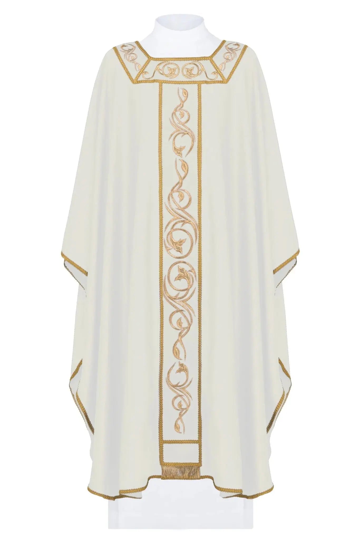 Chasuble embroidered on lightweight fabric with gold embellishments - HAFTINA ATELIER