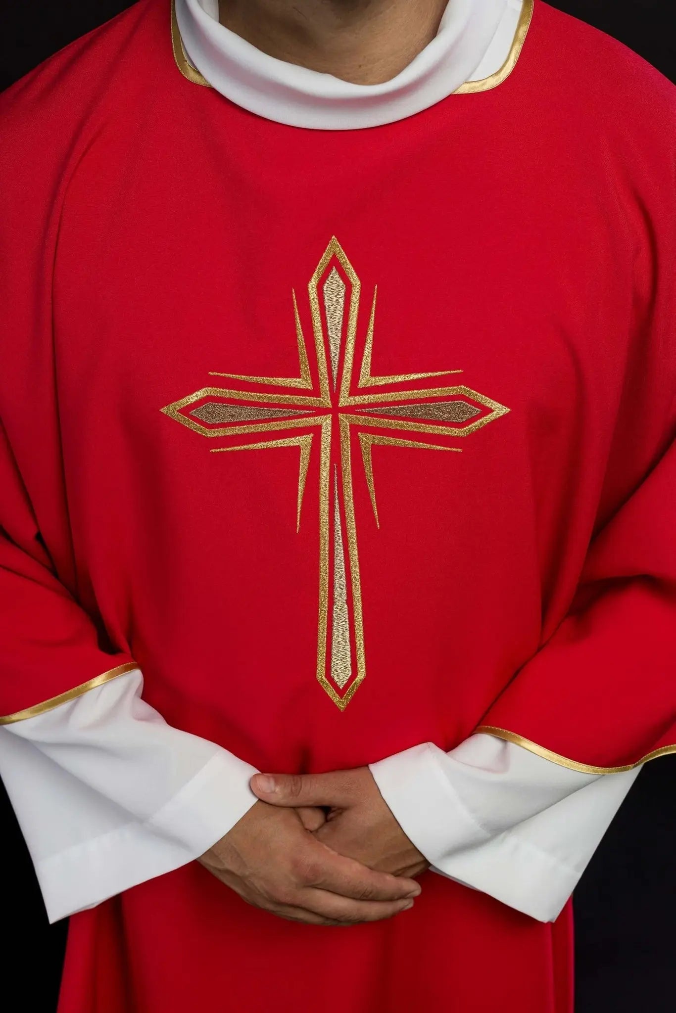 Red Dalmatic with Embroidered Gold Cross
