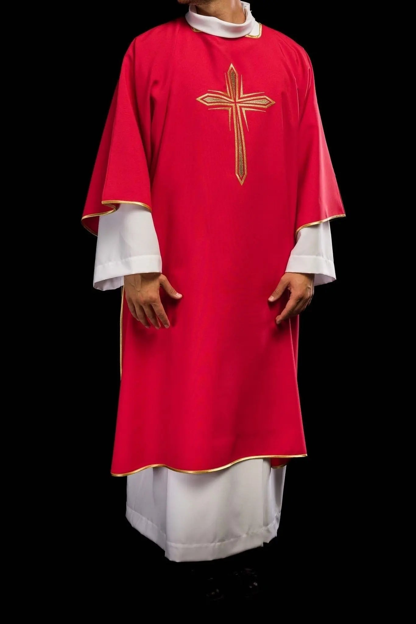 Red Dalmatic with Embroidered Gold Cross