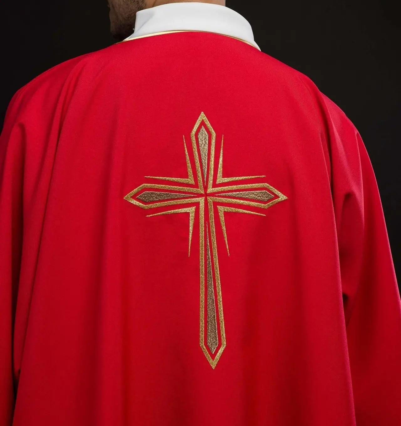 Red Dalmatic with Embroidered Gold Cross