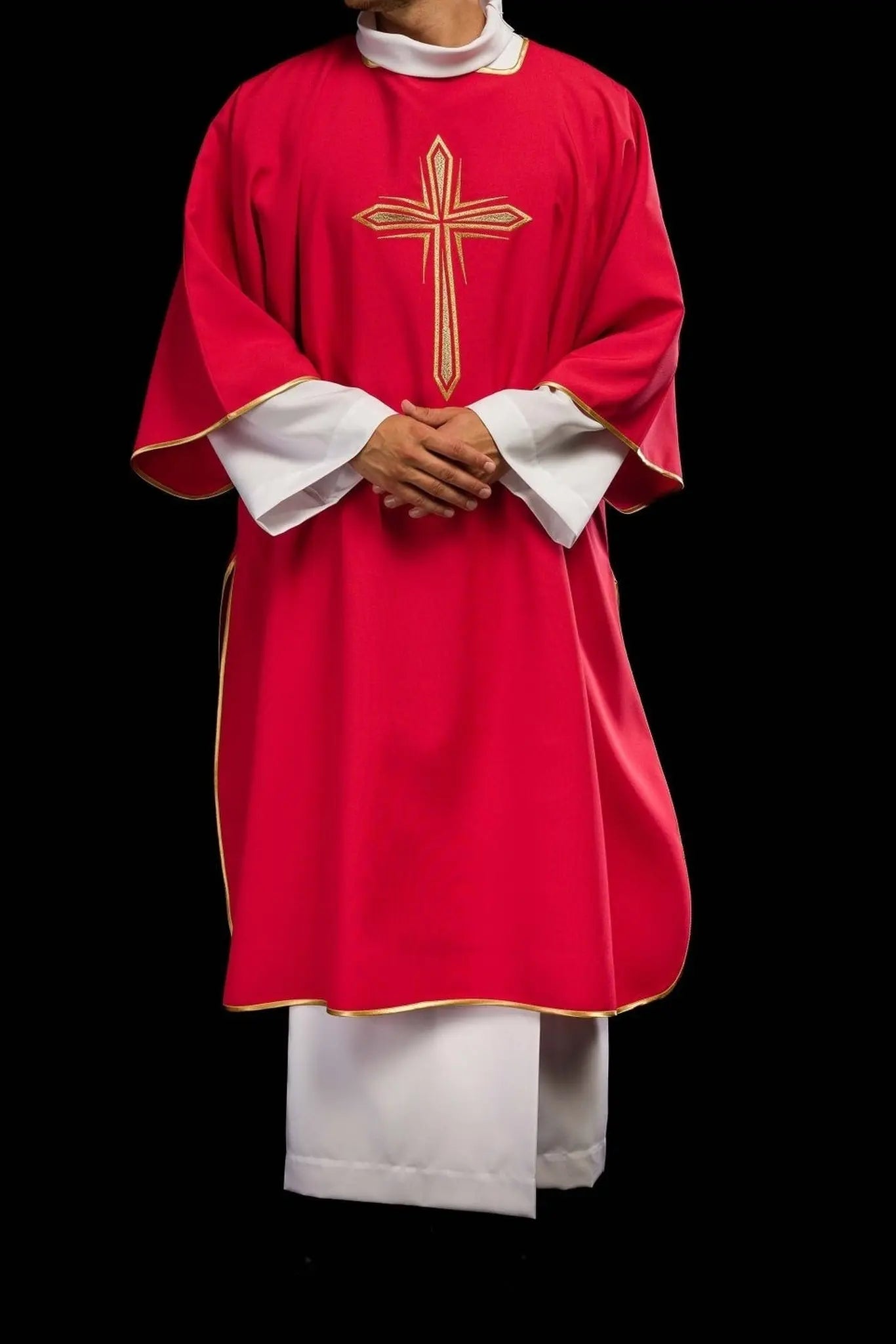 Red Dalmatic with Embroidered Gold Cross