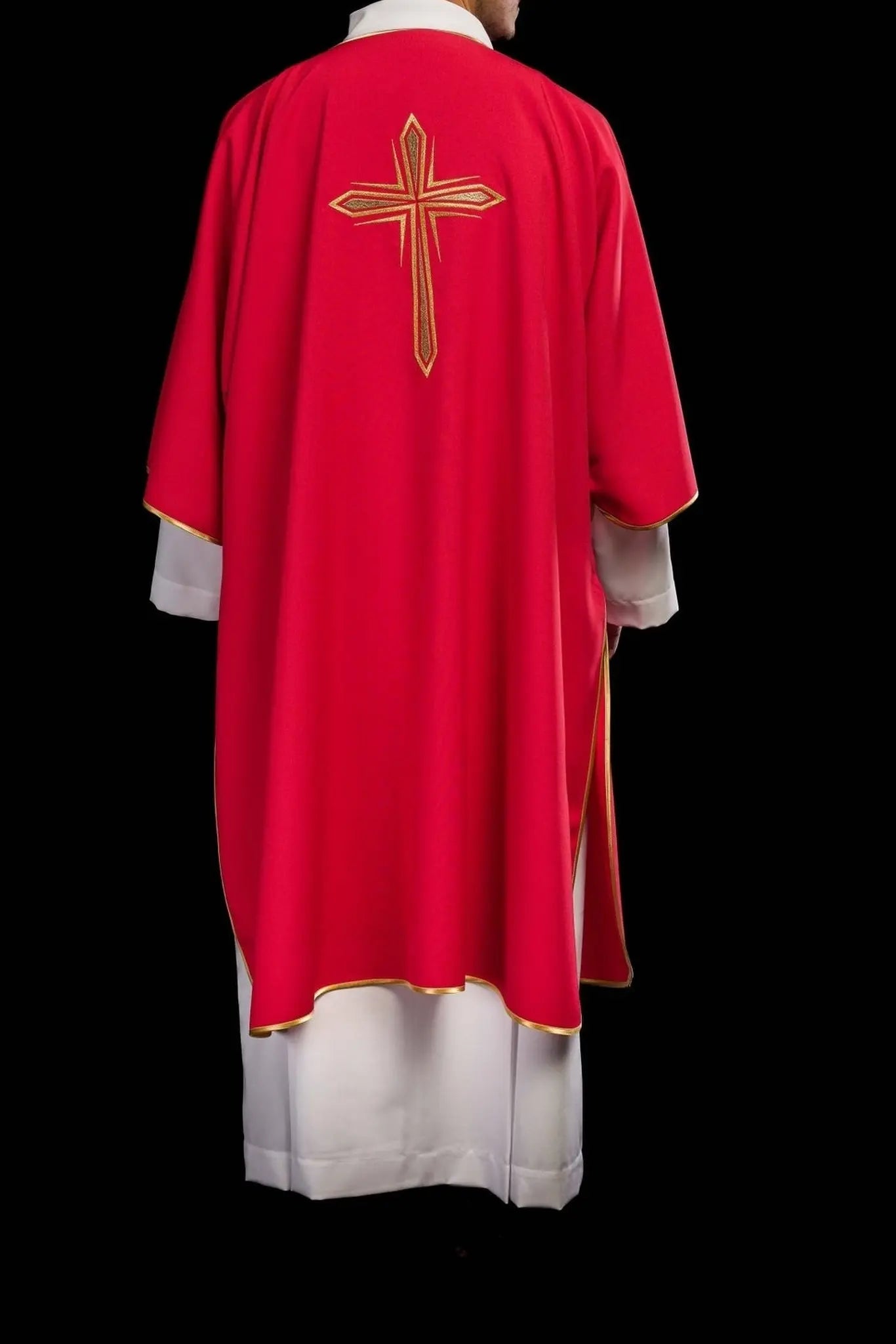 Red Dalmatic with Embroidered Gold Cross