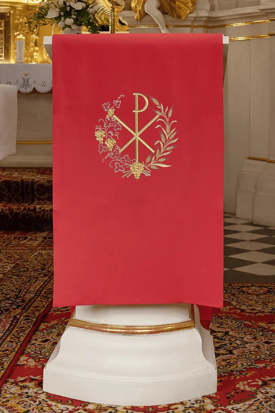 Nappe de lutrin brodée avec motif PAX