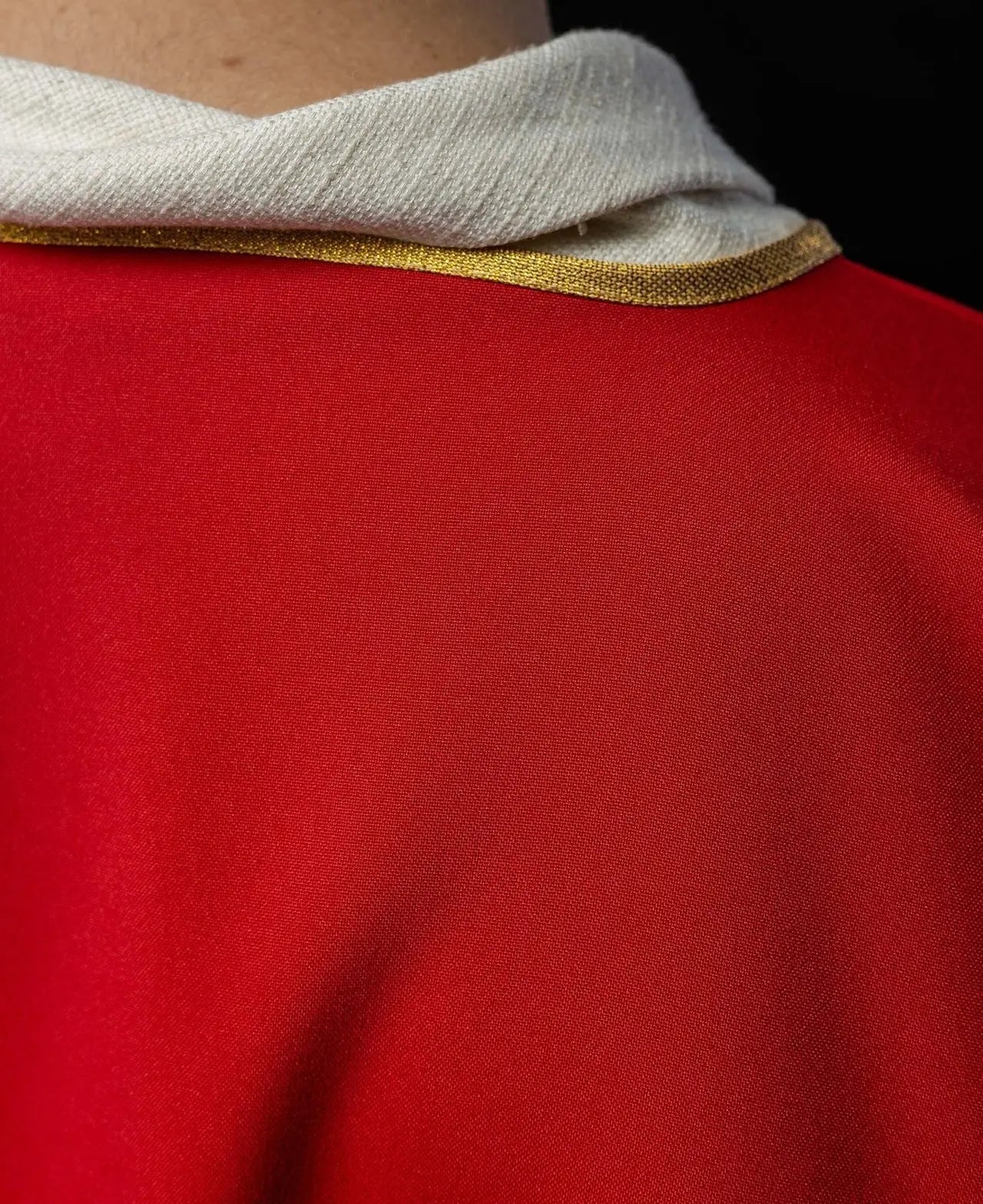 Plain Red Dalmatic with Gold Trim
