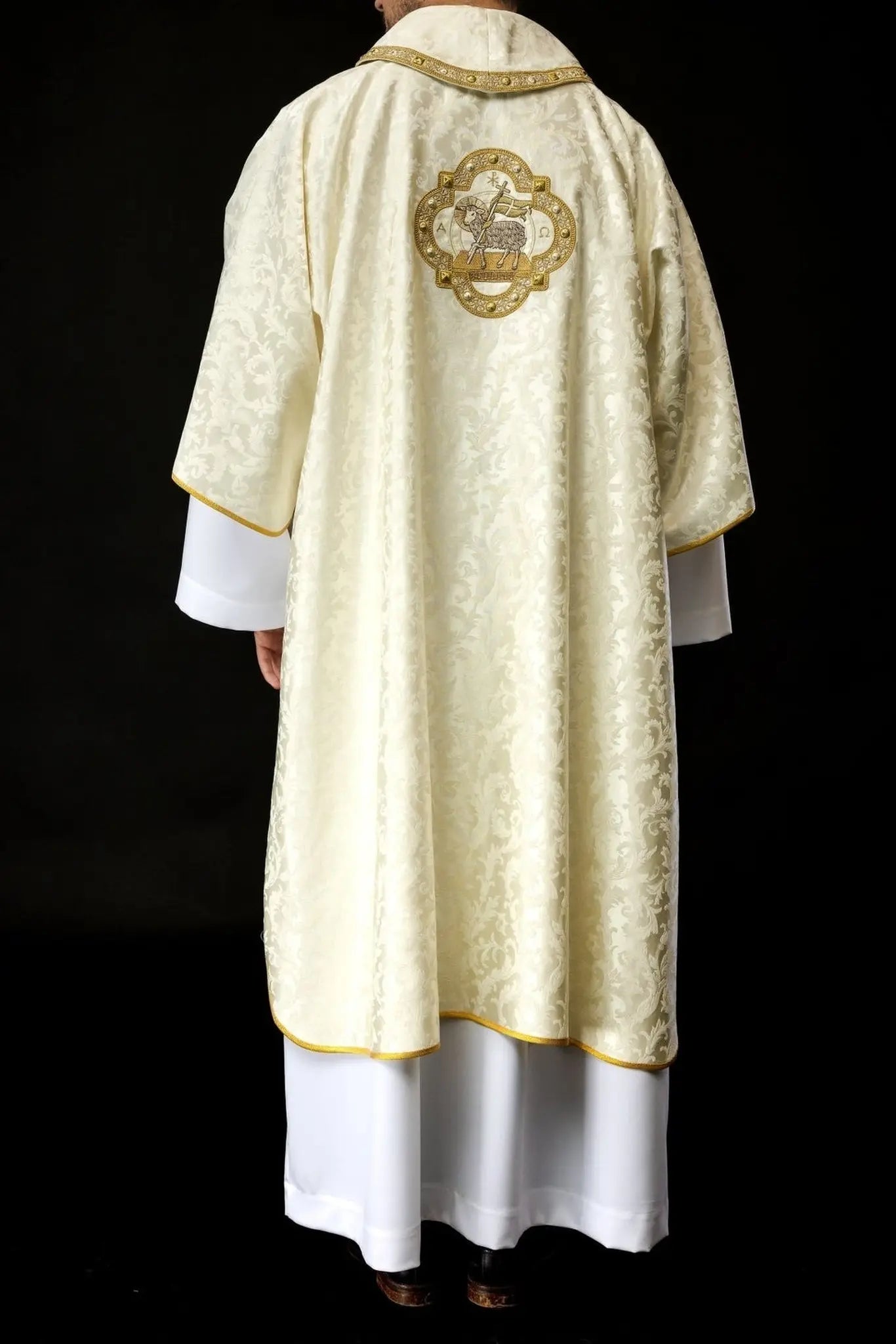 Dalmatic with Easter Lamb Embroidery on Decorative Fabric