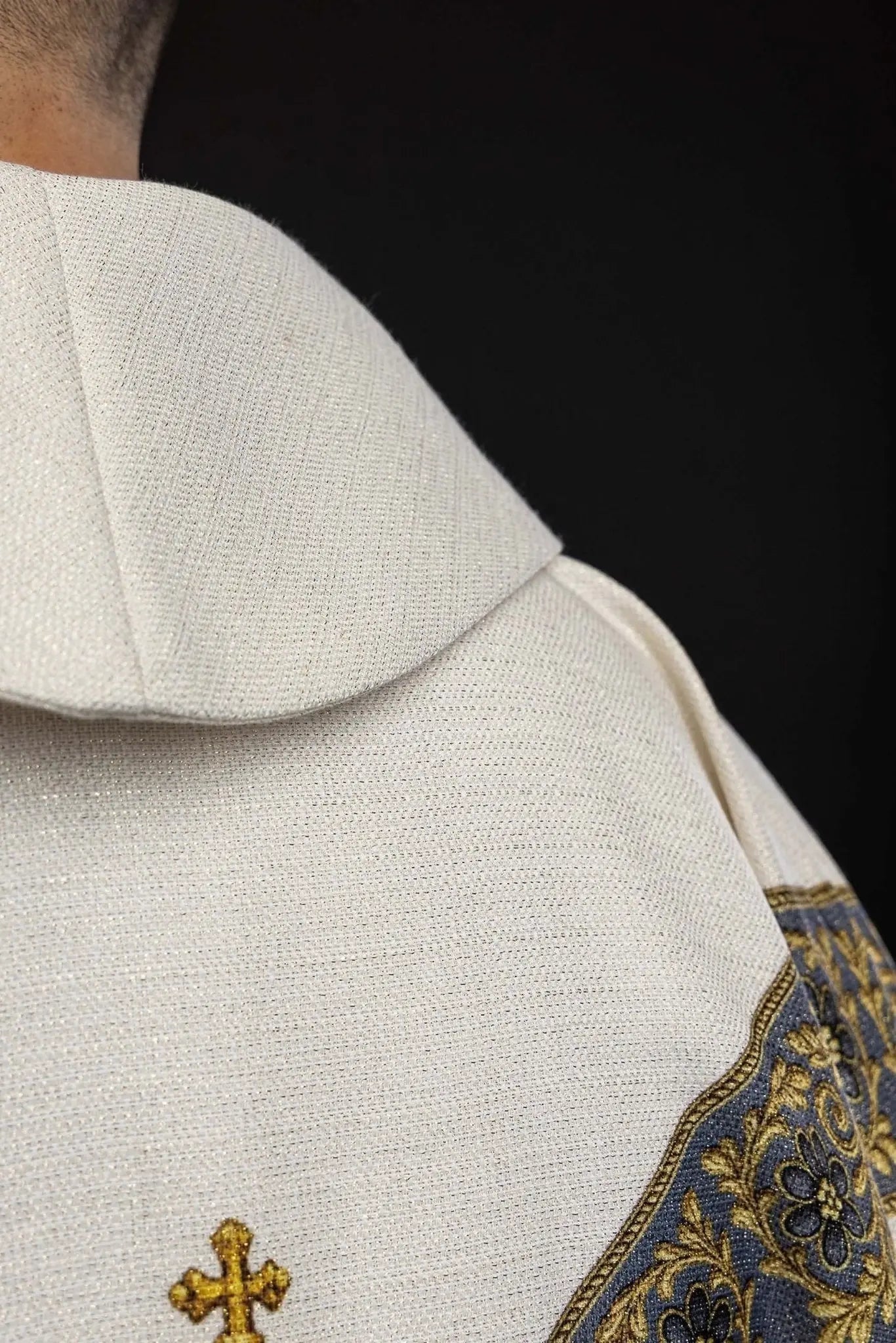 Ecru Chasuble with Printed Image of Our Lady of the Assumption - HAFTINA ATELIER