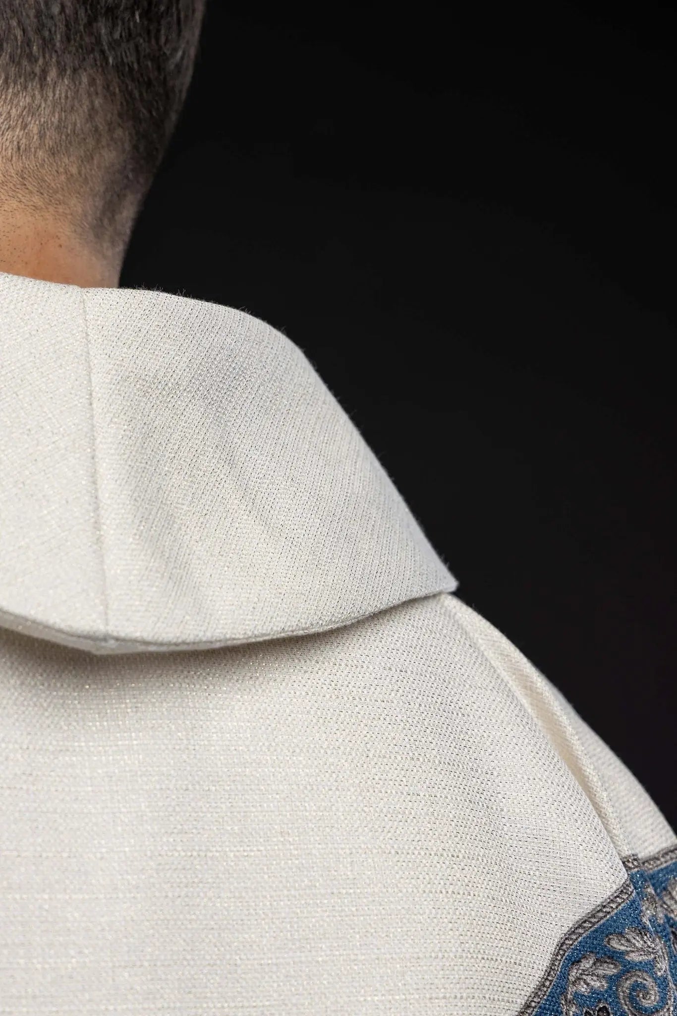 Ecru Chasuble with Printed Image of the Immaculate Conception - HAFTINA ATELIER