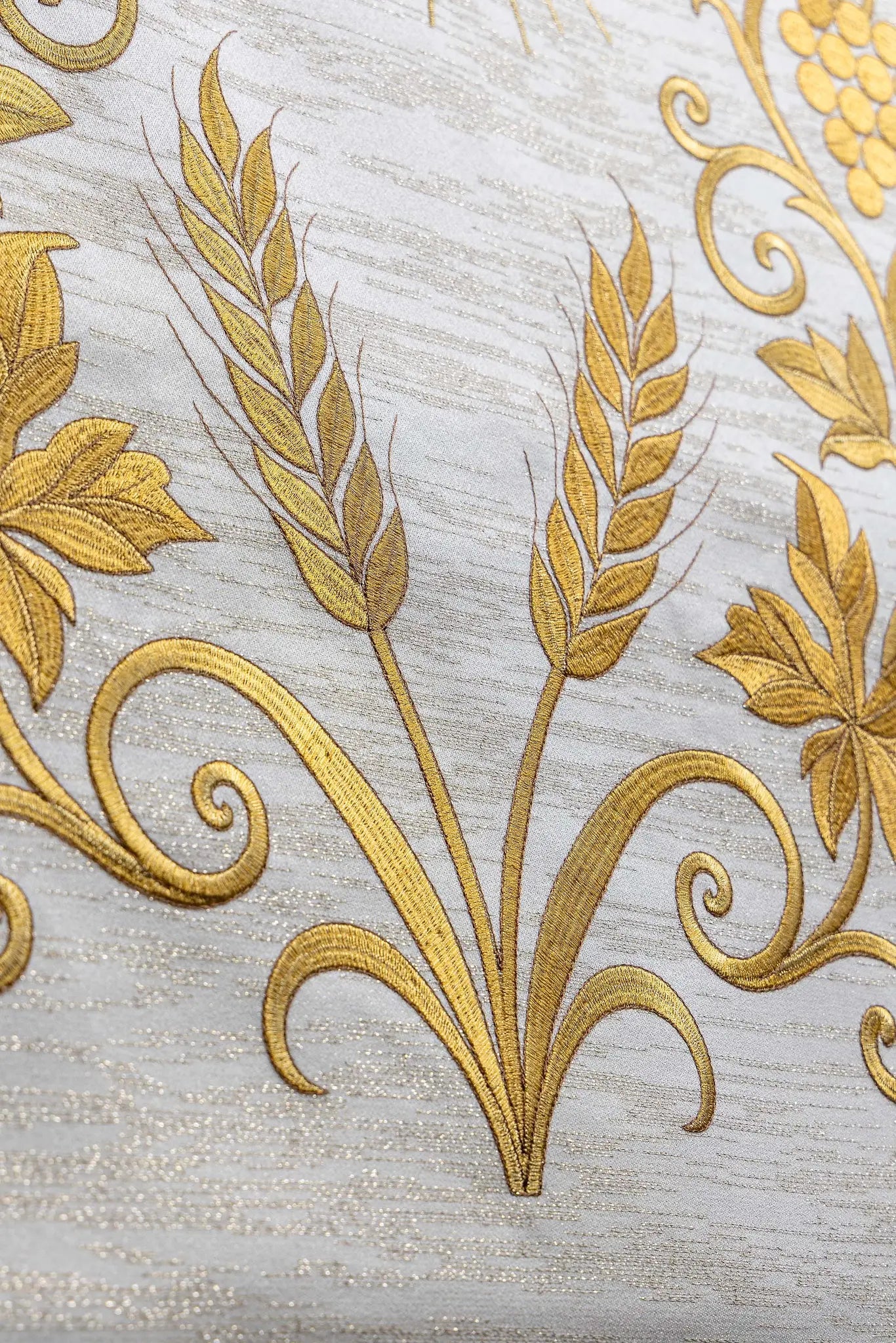 Ecru Lectern Cover with Rich IHS Embroidery - HAFTINA ATELIER