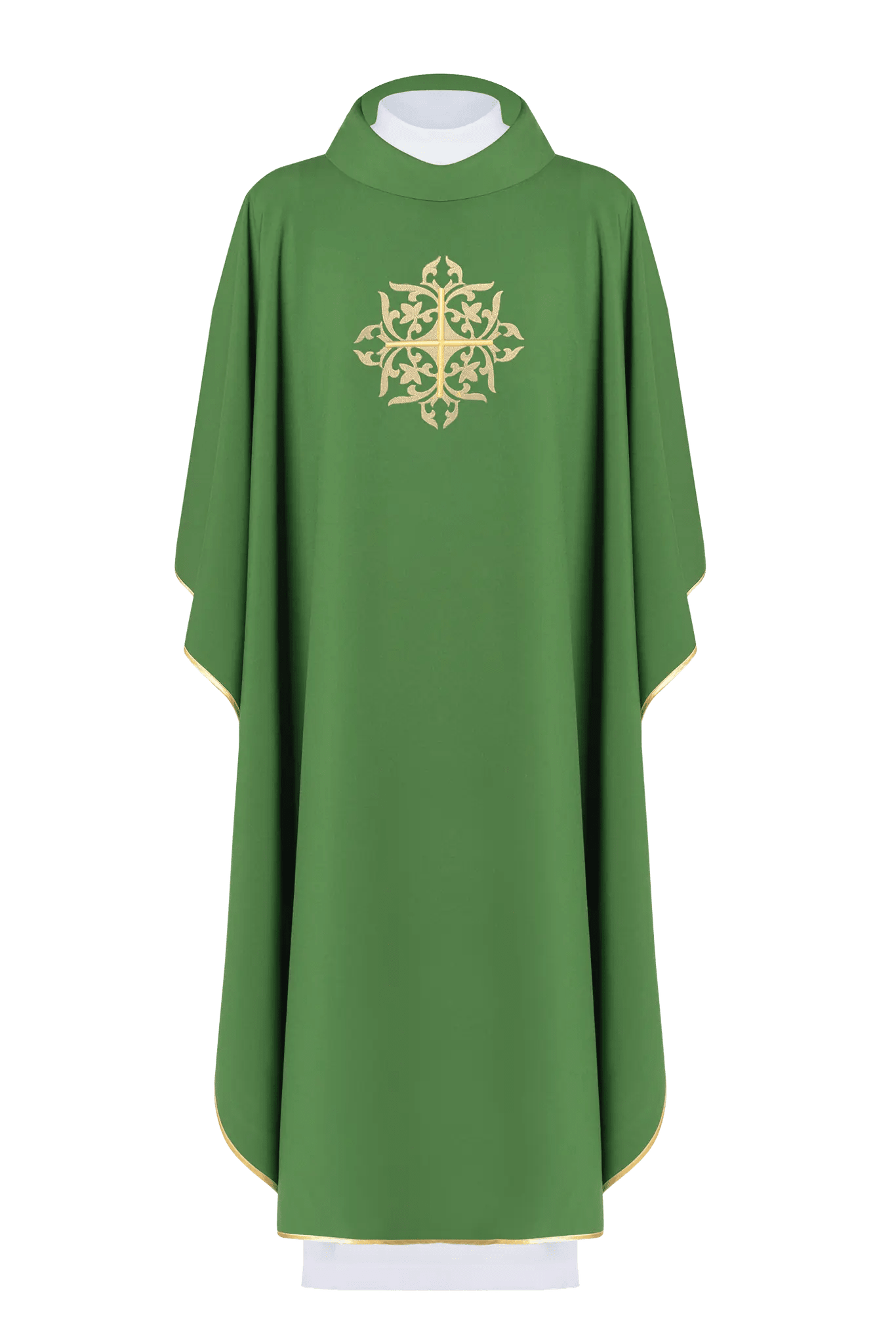 Embroidered chasuble Green Cross Ornamental Gold - HAFTINA ATELIER
