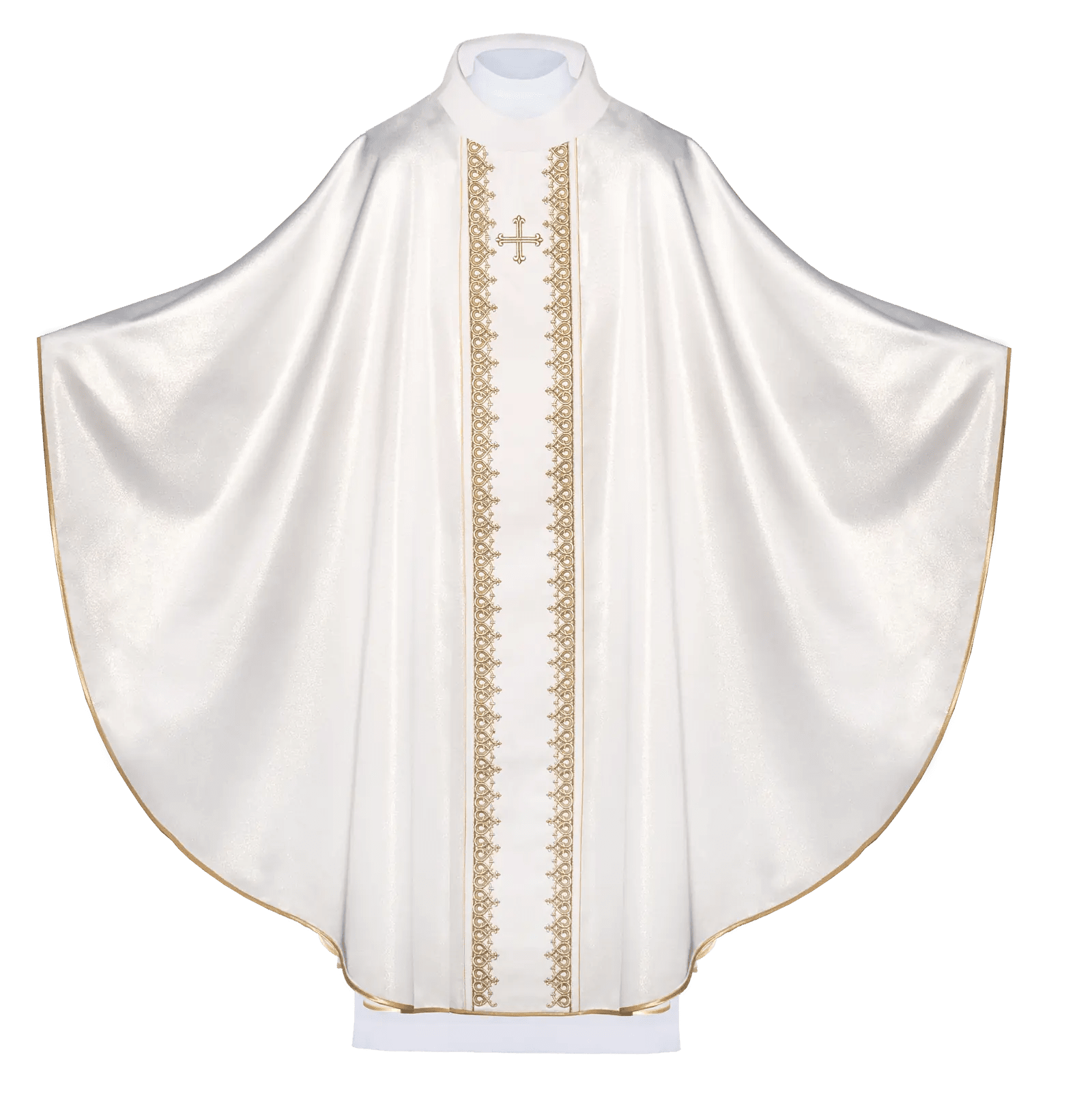 Embroidered cross ecru chasuble - HAFTINA ATELIER