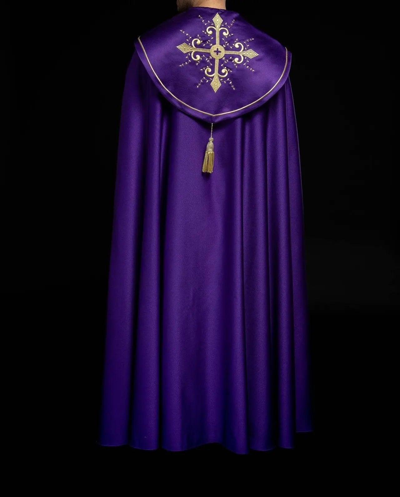 Embroidered liturgical cape purple