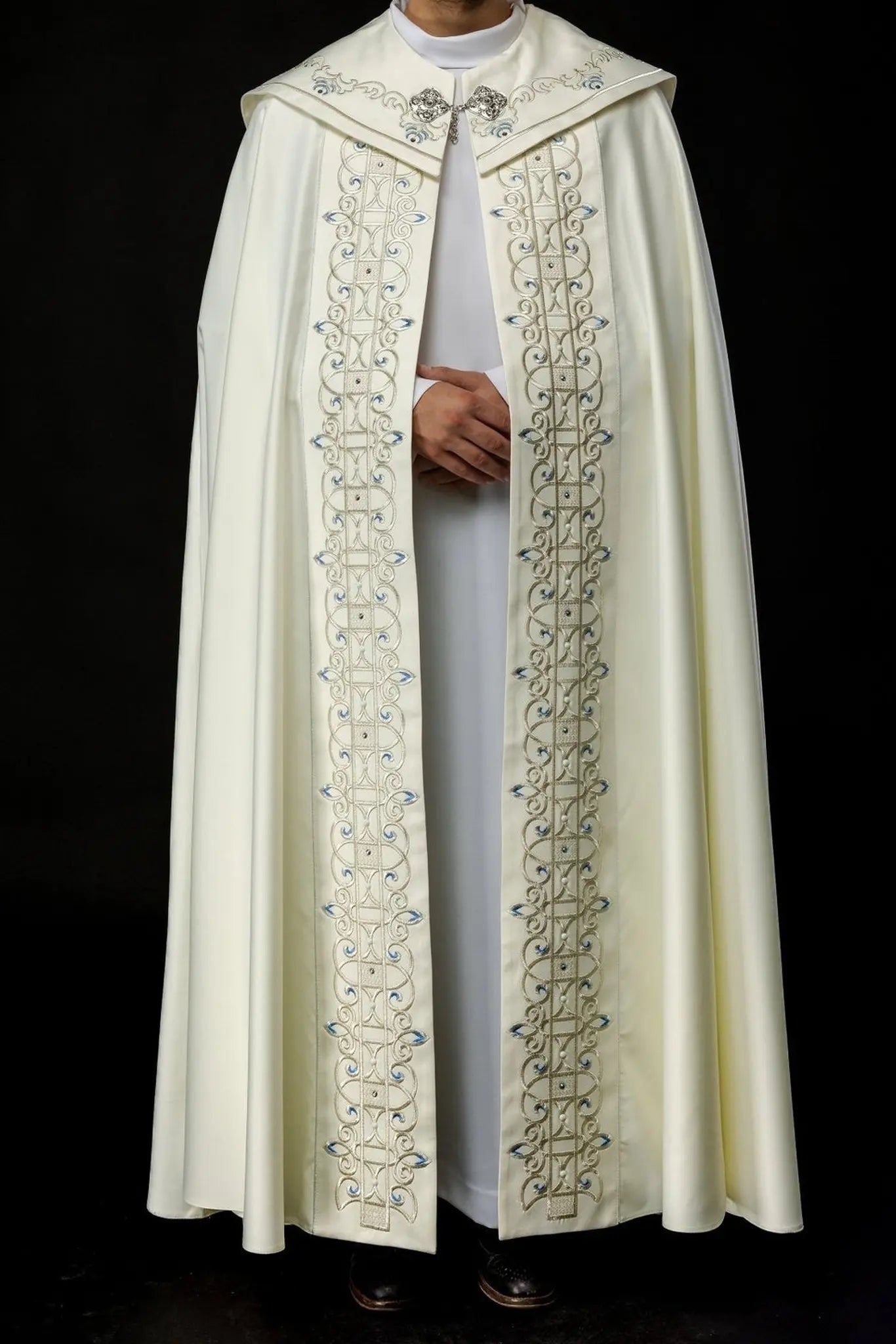 Chapelle liturgique brodée avec symbole marial 150 cm