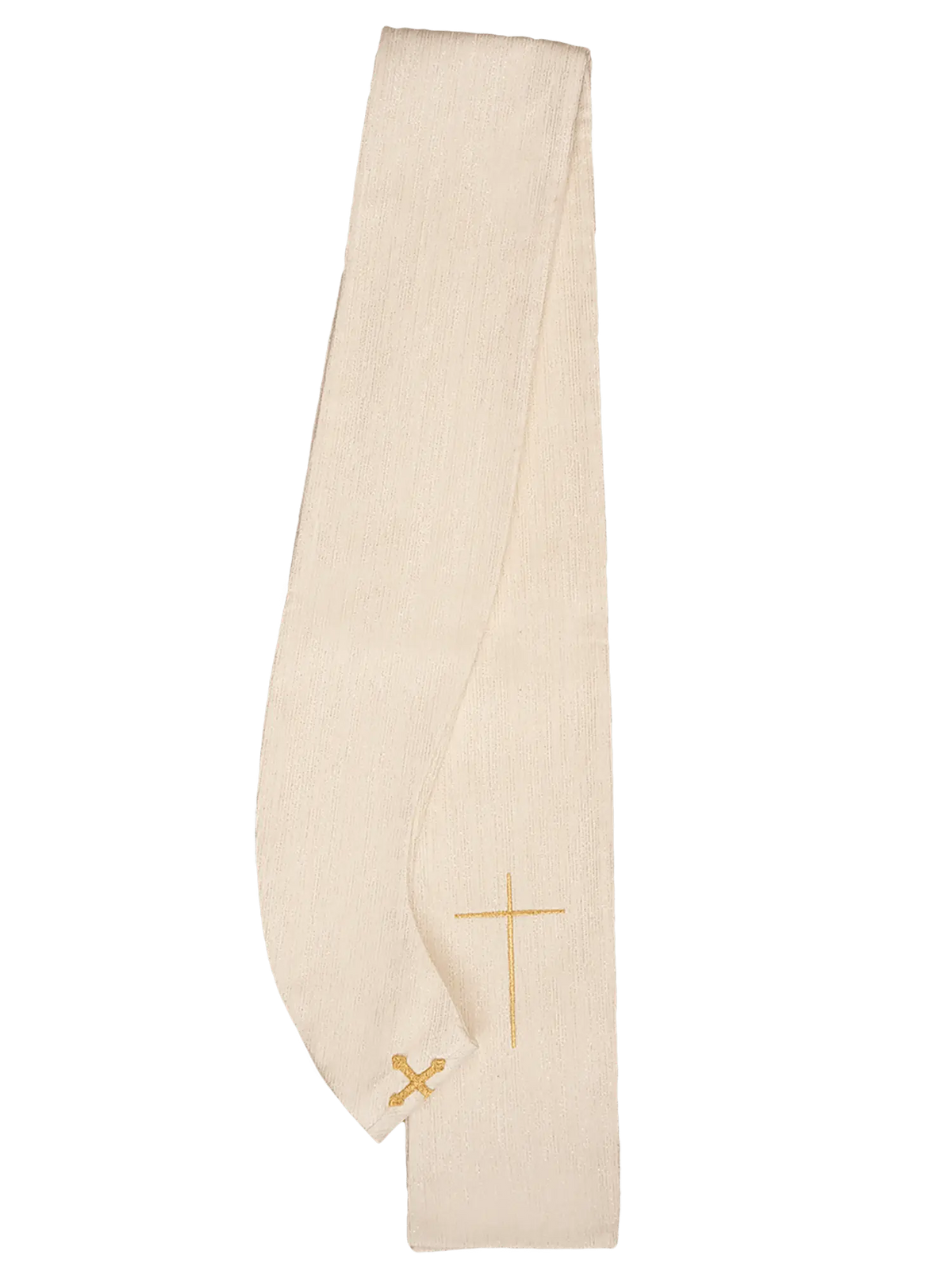 Étole écrue avec petites croix dorées