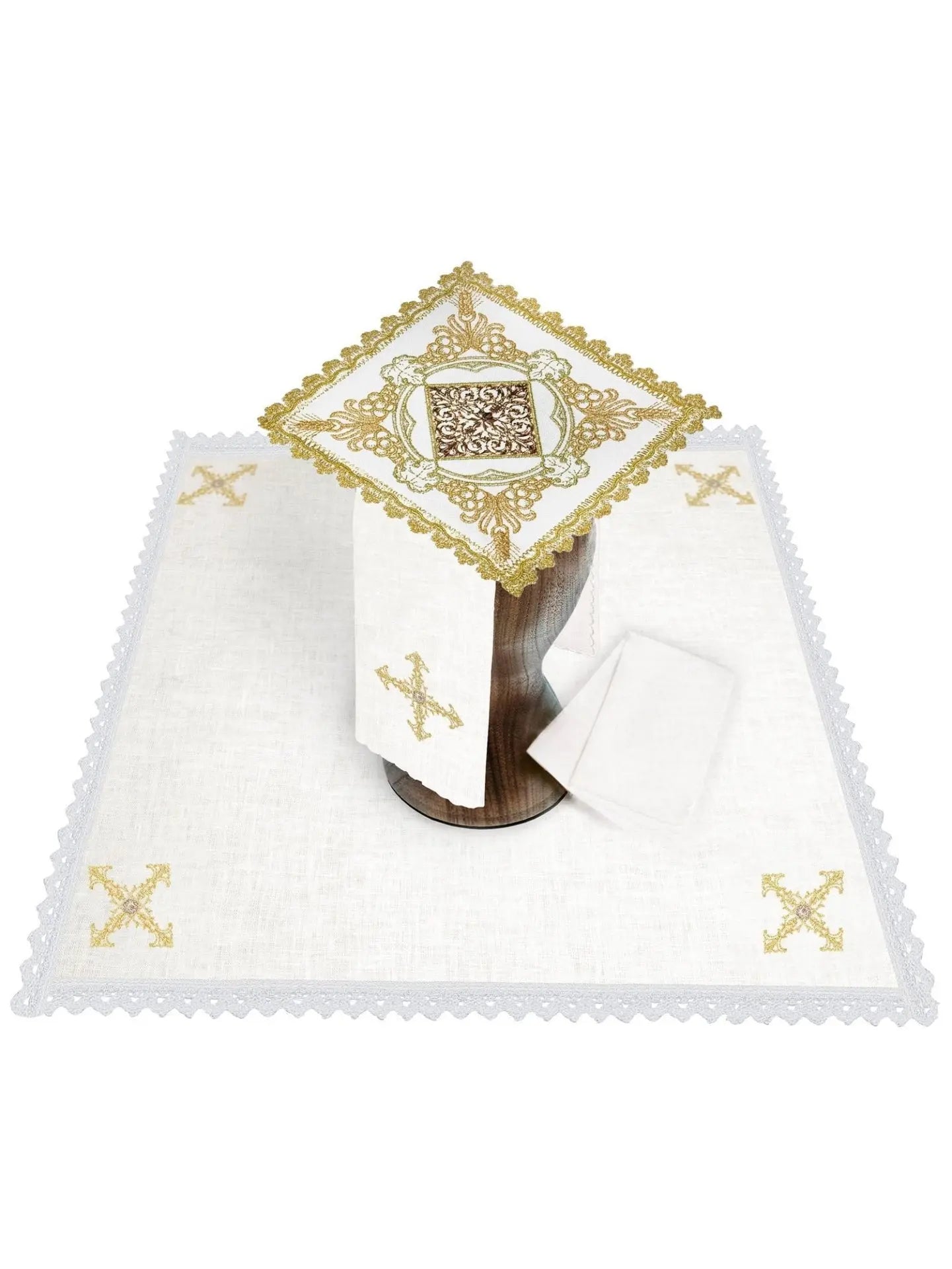 Richly Embroidered Chalice Set with IHS