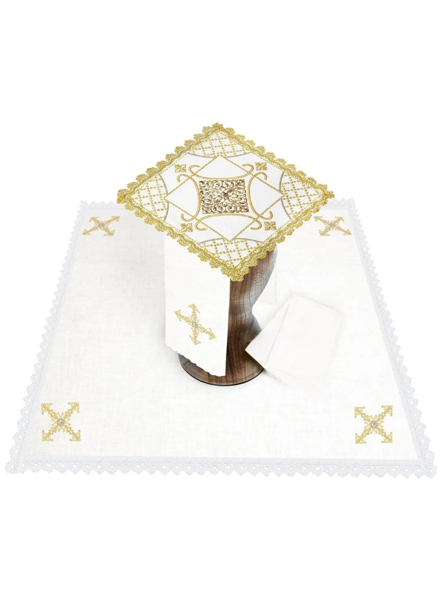 Ensemble de calice richement brodé avec IHS
