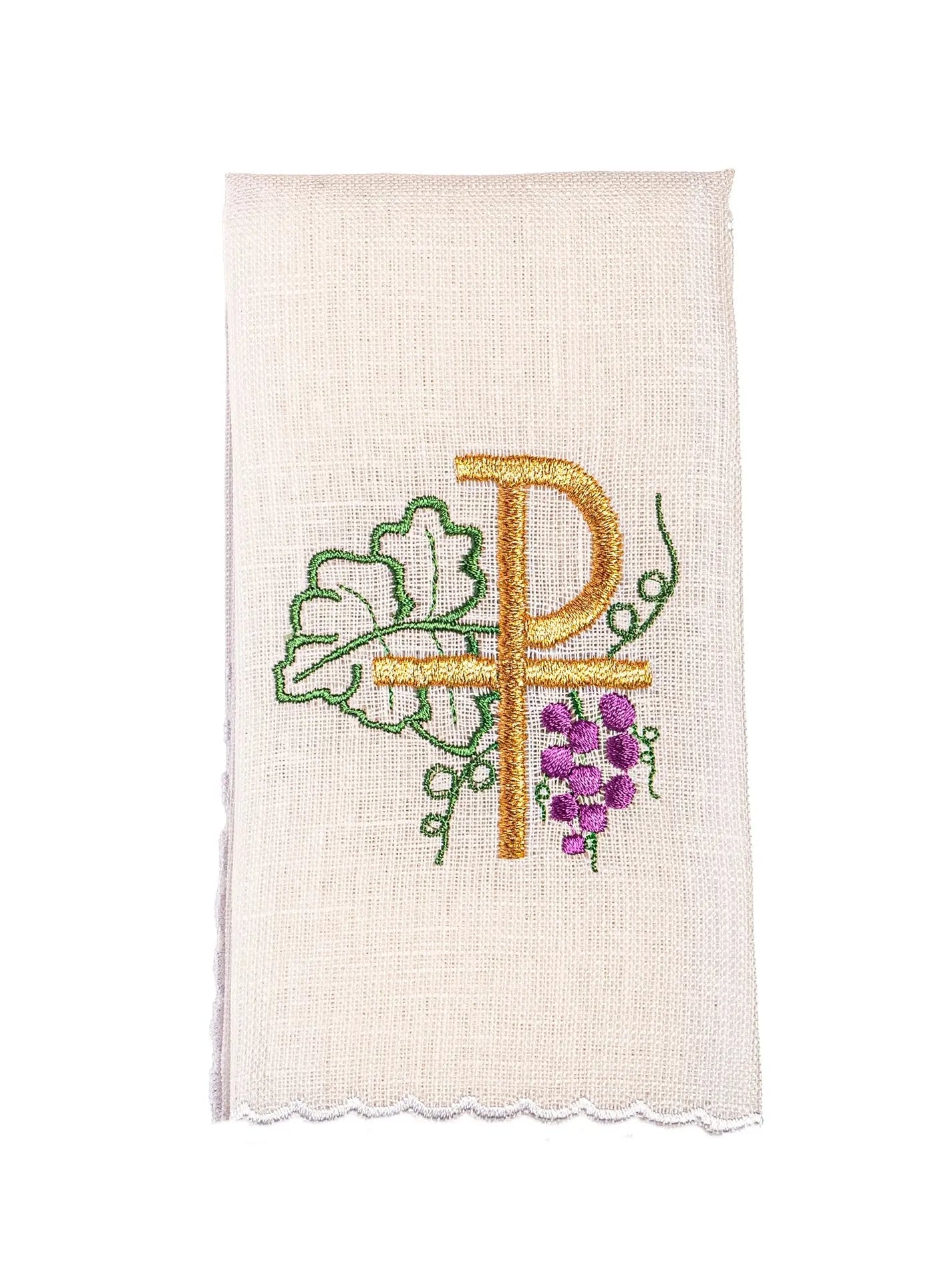 Linen cup linen with embroidered motif PAX - HAFTINA ATELIER
