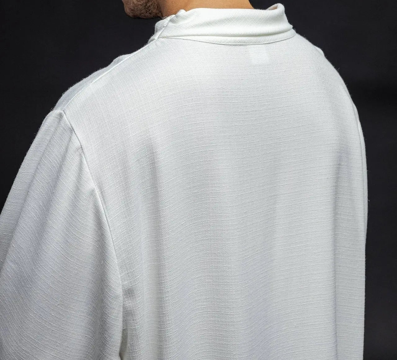 Linen priest's alb in natural weave fabric white