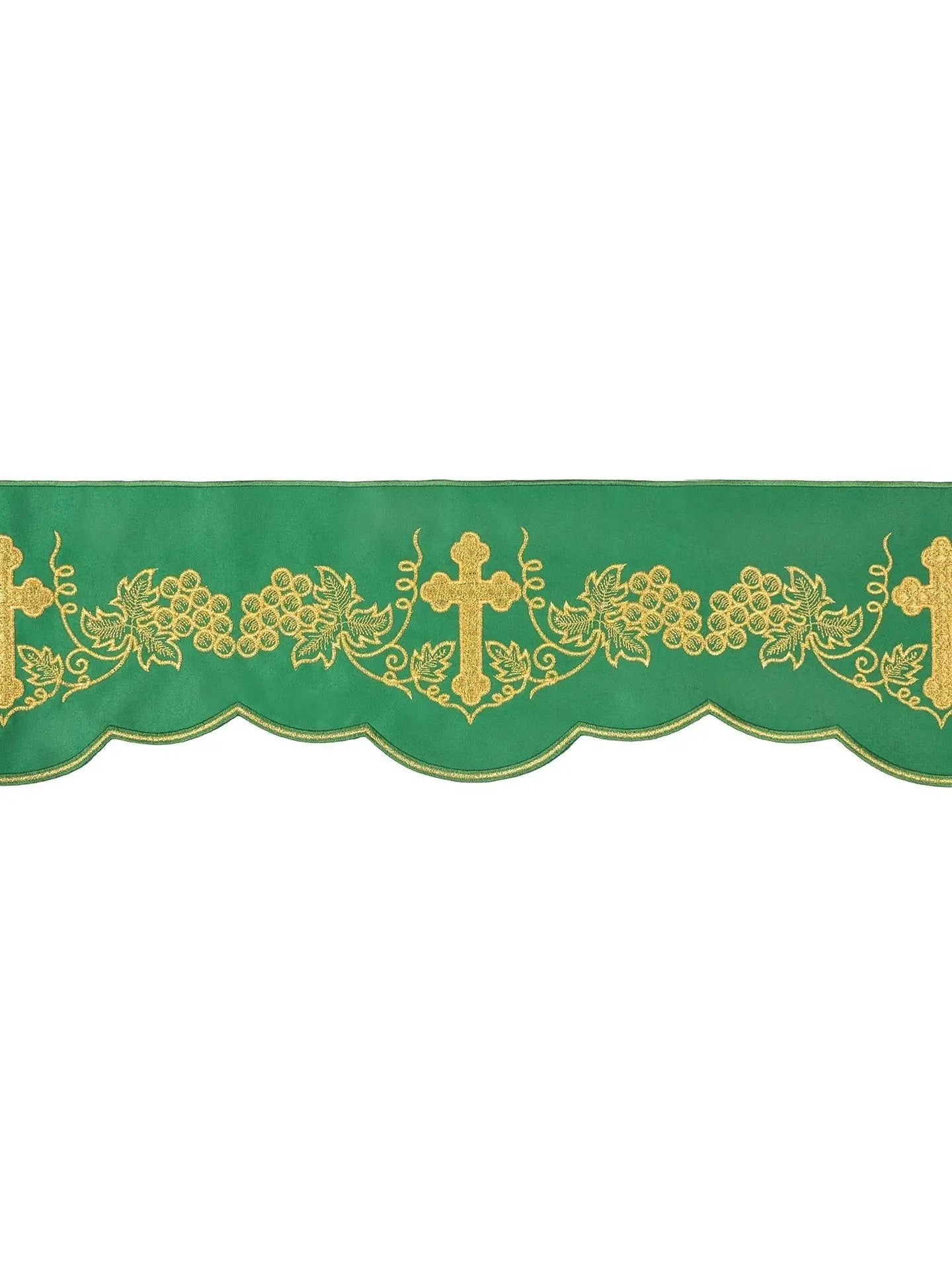 Mètre avec broderie avant Croix et Raisins Vert