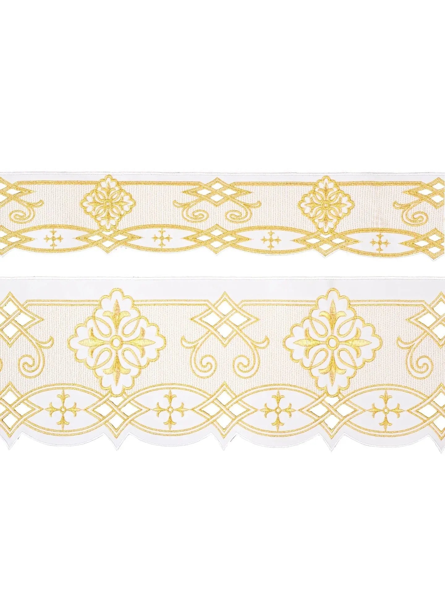 Mètre avec broderie frontale Rosace Blanche