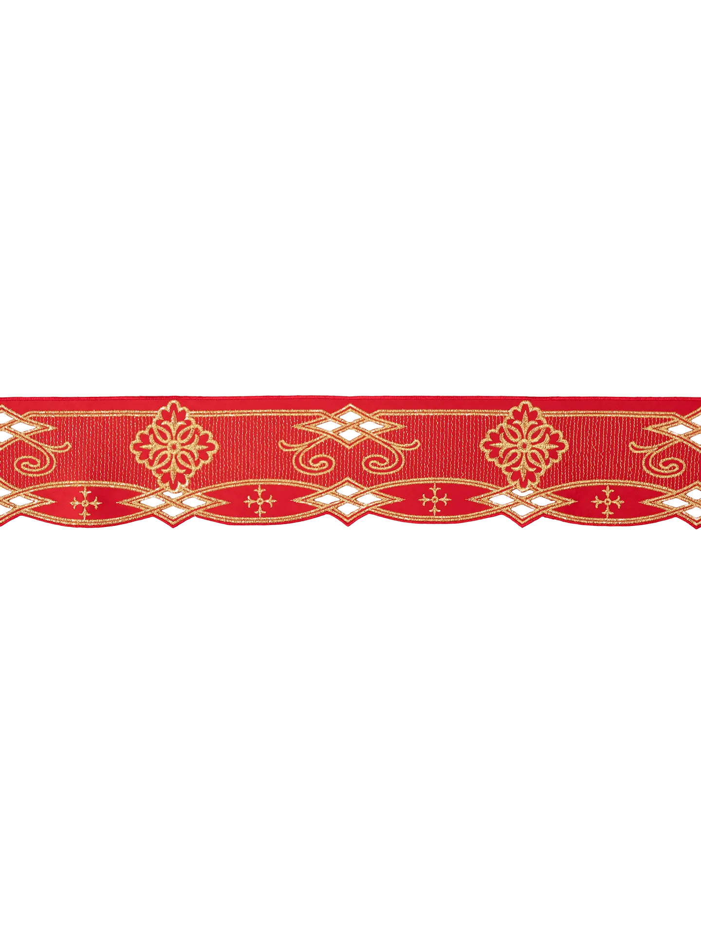 Metre with front embroidery Rosette Red