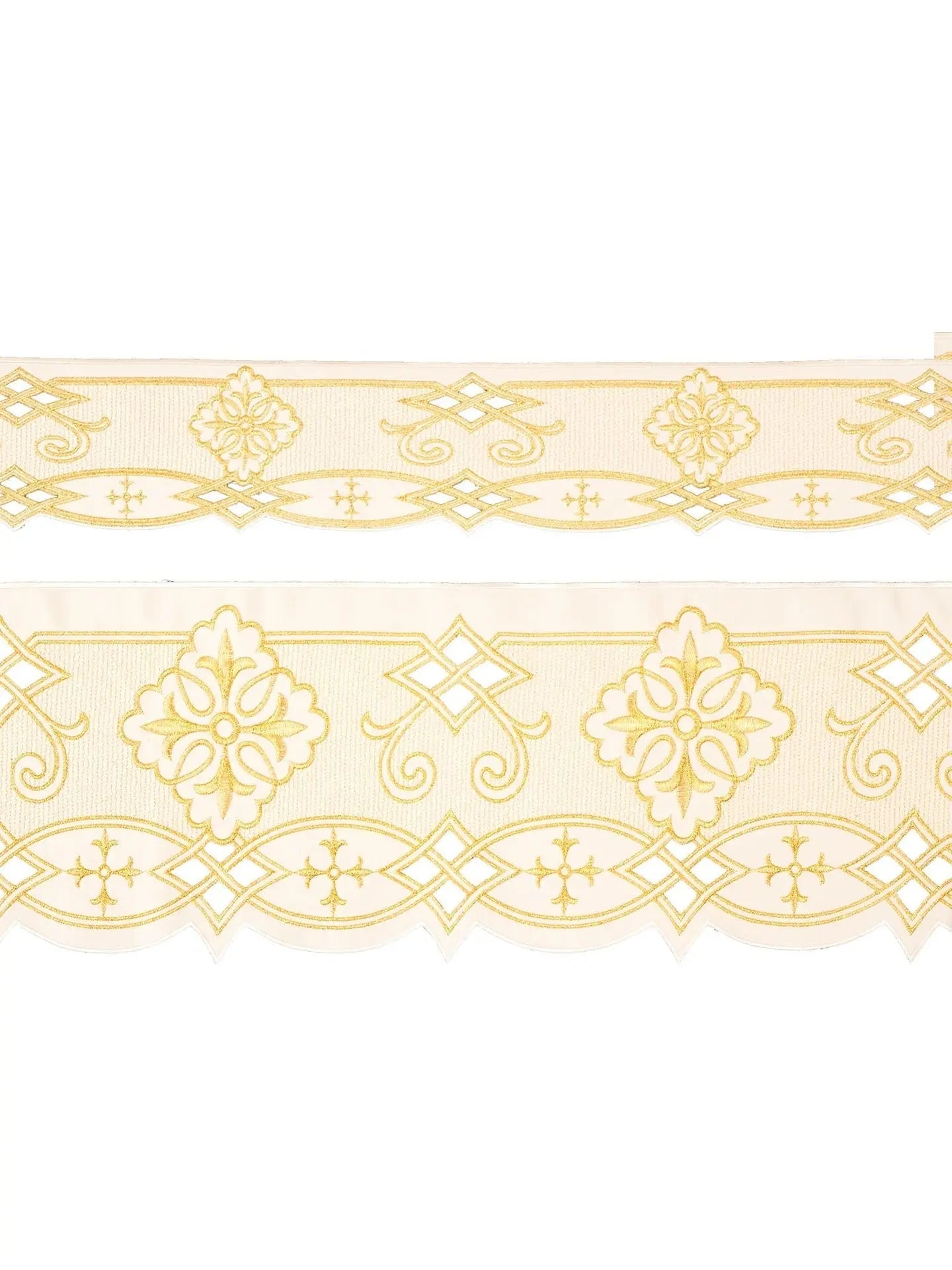 Metre with frontal embroidery Rosette ecru