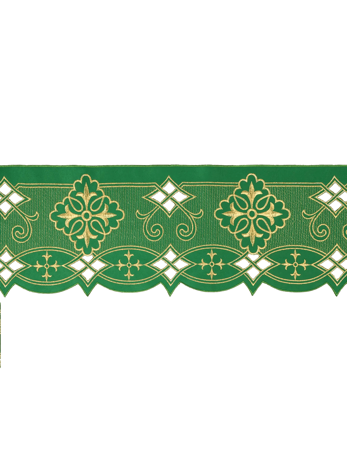 Mètre avec broderie avant Rosette Verte