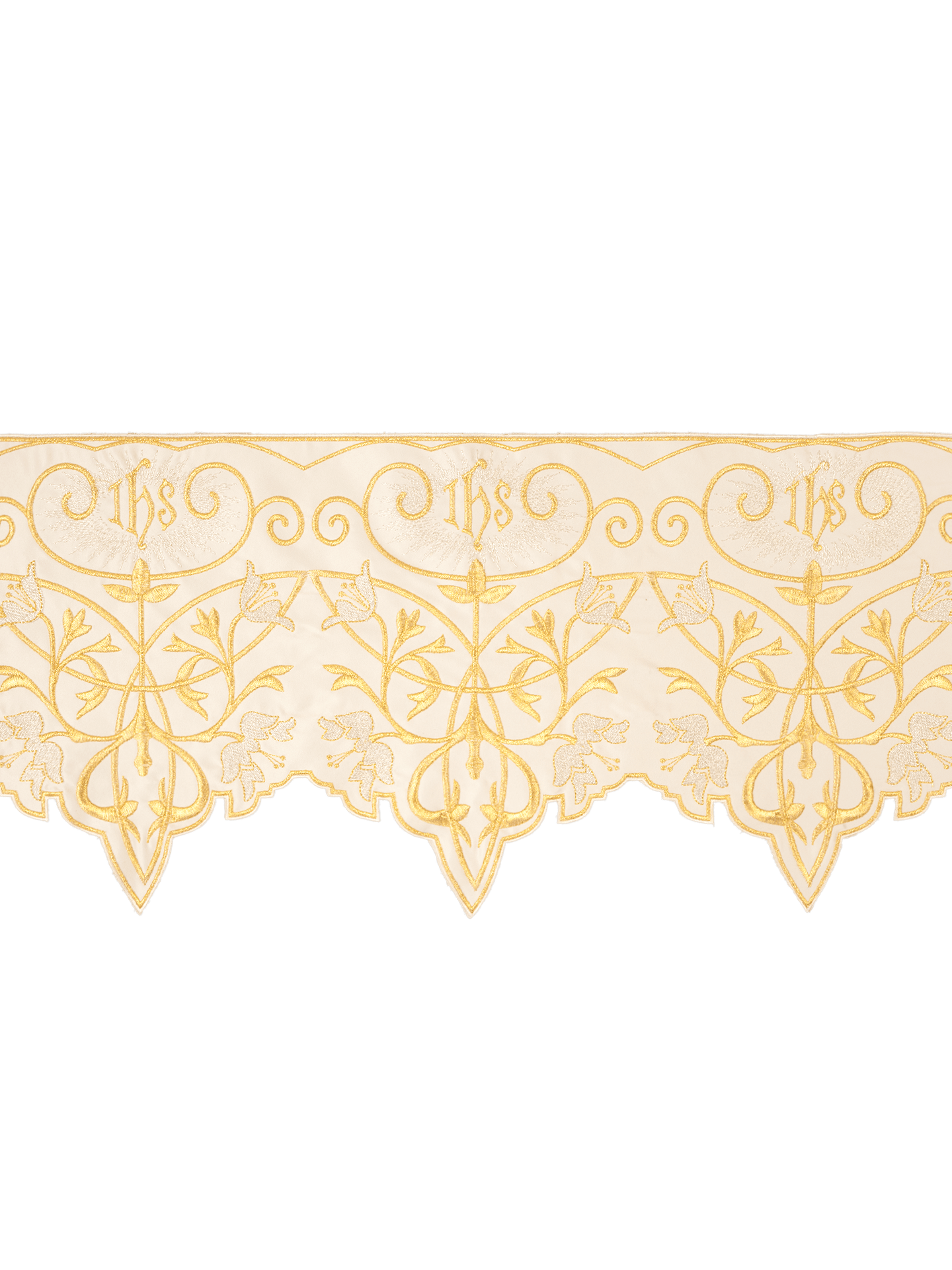 Metraż z monogramem IHS w kolorze ecru